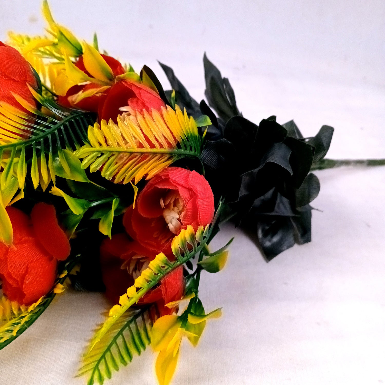 Artificial Flower Plant With Fruits | Decorative Flowers Bunch & Stems - for Table Vase, Pot, Home Decor, Living Room, Side Table Centerpiece & Festival Decoration - Apkamart #Color_Red