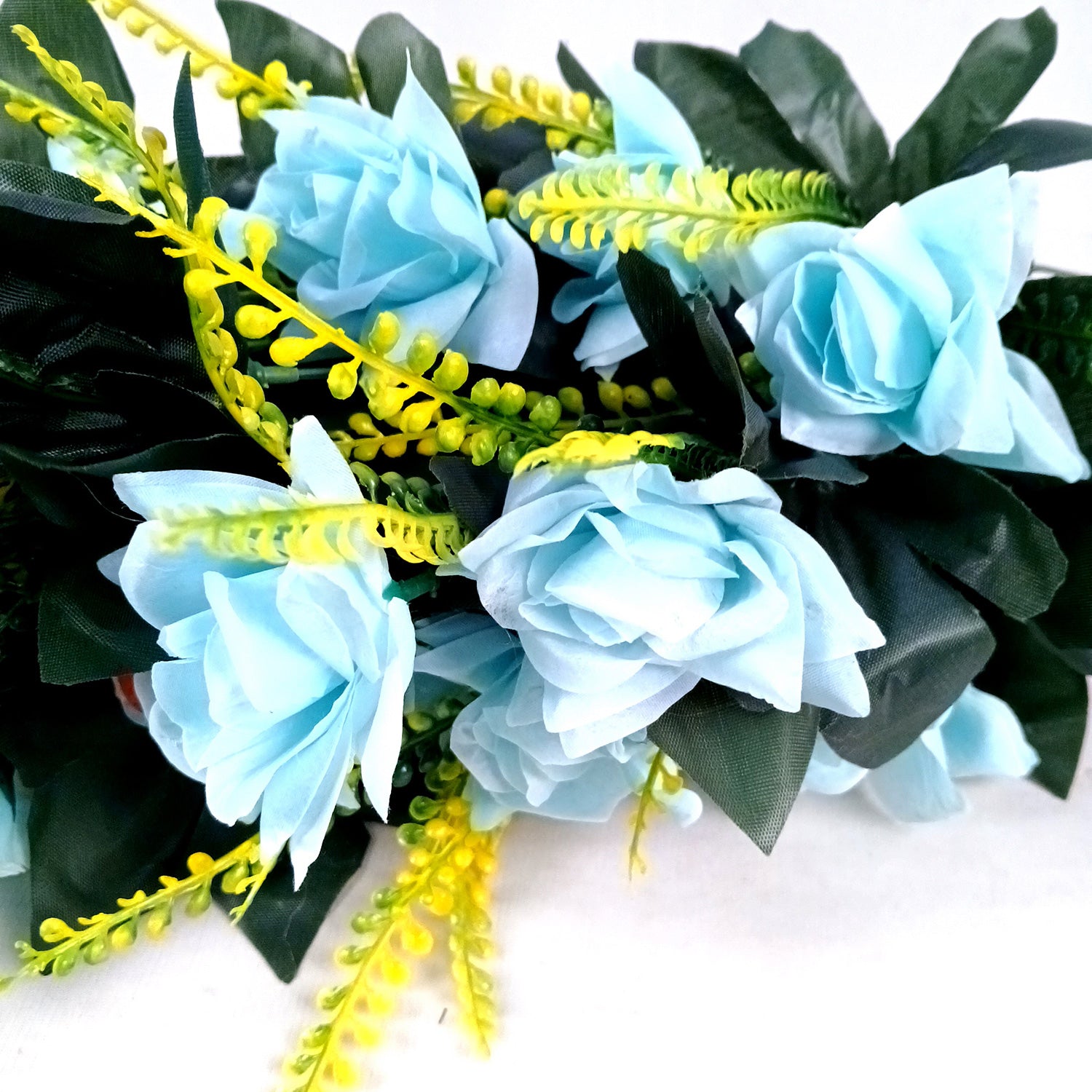 Artificial Flower Rose Bouquets | Faux Flowers Bunch - for Table Vase, Pot, Home Decor, Living Room, Side Table Centerpiece - 26 Inch - Apkamart #Colour_Multicolor