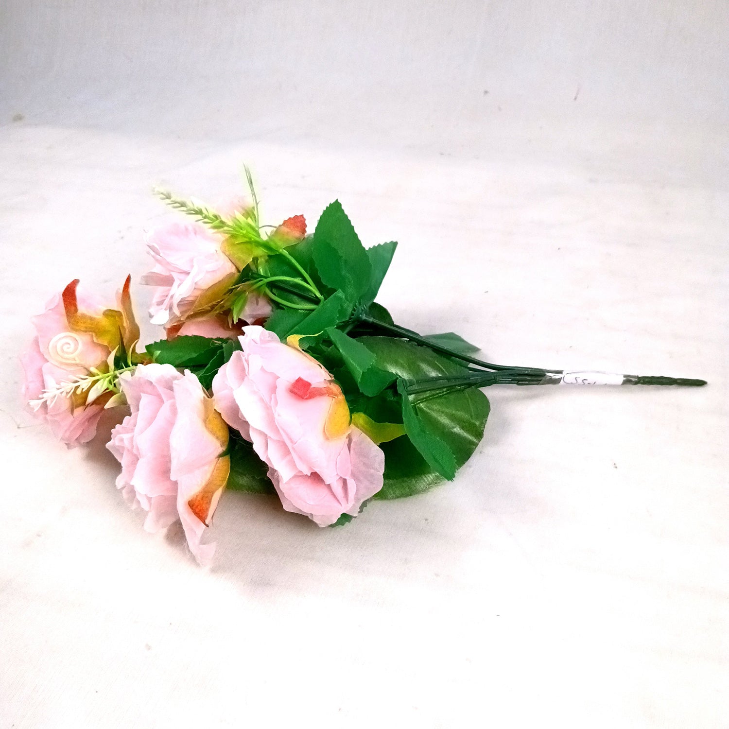 Artificial Flowers Rose Bunches for Vase Pot | Faux Flowers Stem - for Home Decor, Living Room, Office & Festivals Decoration (Vase Not Included) - 14 Inch - Apkamart #Colour_Pink