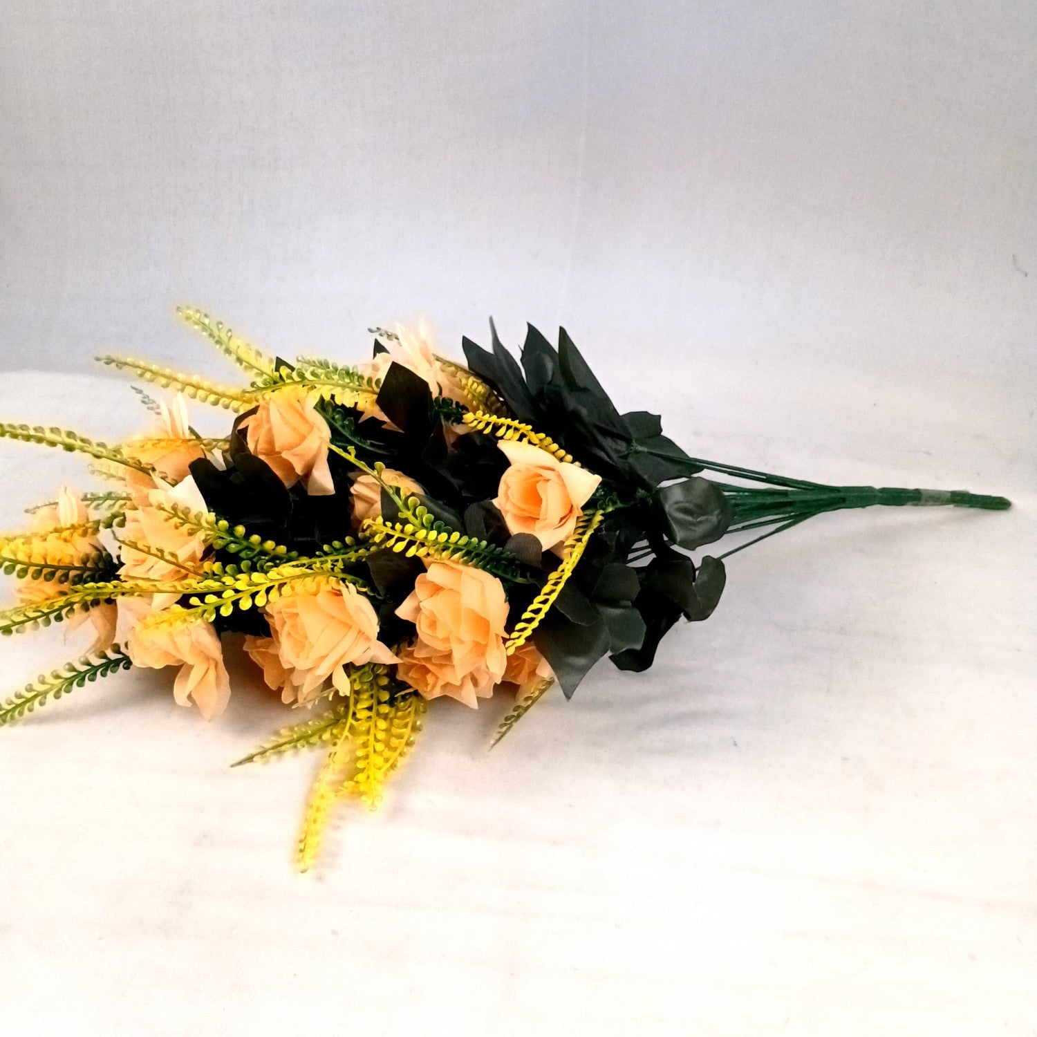 Artificial Flower Rose Bouquets | Faux Flowers Bunch - for Table Vase, Pot, Home Decor, Living Room, Side Table Centerpiece - 26 Inch - Apkamart #Colour_Orange