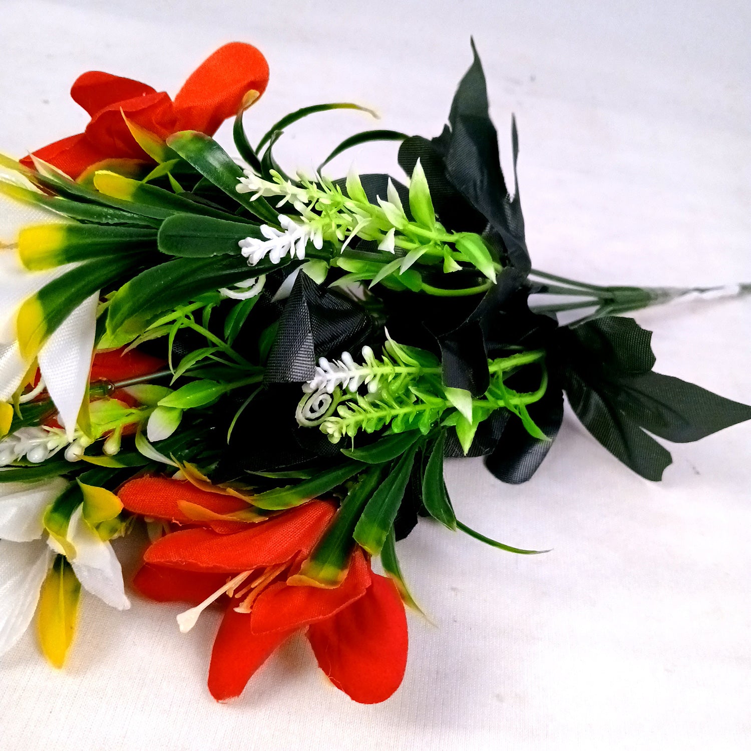 Artificial Flowers Sticks for Vase Pot | Faux Flowers Bunch / Bouquet  - for Home Decor, Living Room, Wedding & Party Decoration (Vase Not Included) - 15 Inch - Apkamart