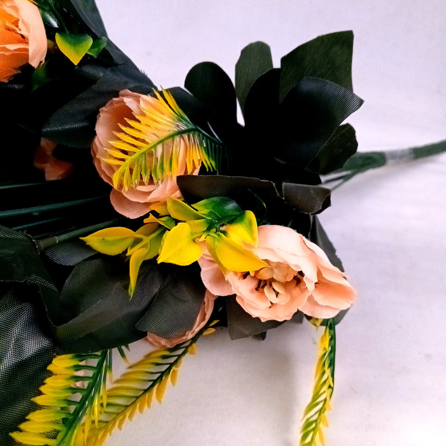 Artificial Flower Bouquets | Fake Flowers Bunch - for Vase, Home, Bedroom, Balcony, Office Corner, Living Room Decoration (Vase Not Included) - 26 Inch - Apkamart #Colour_Orange