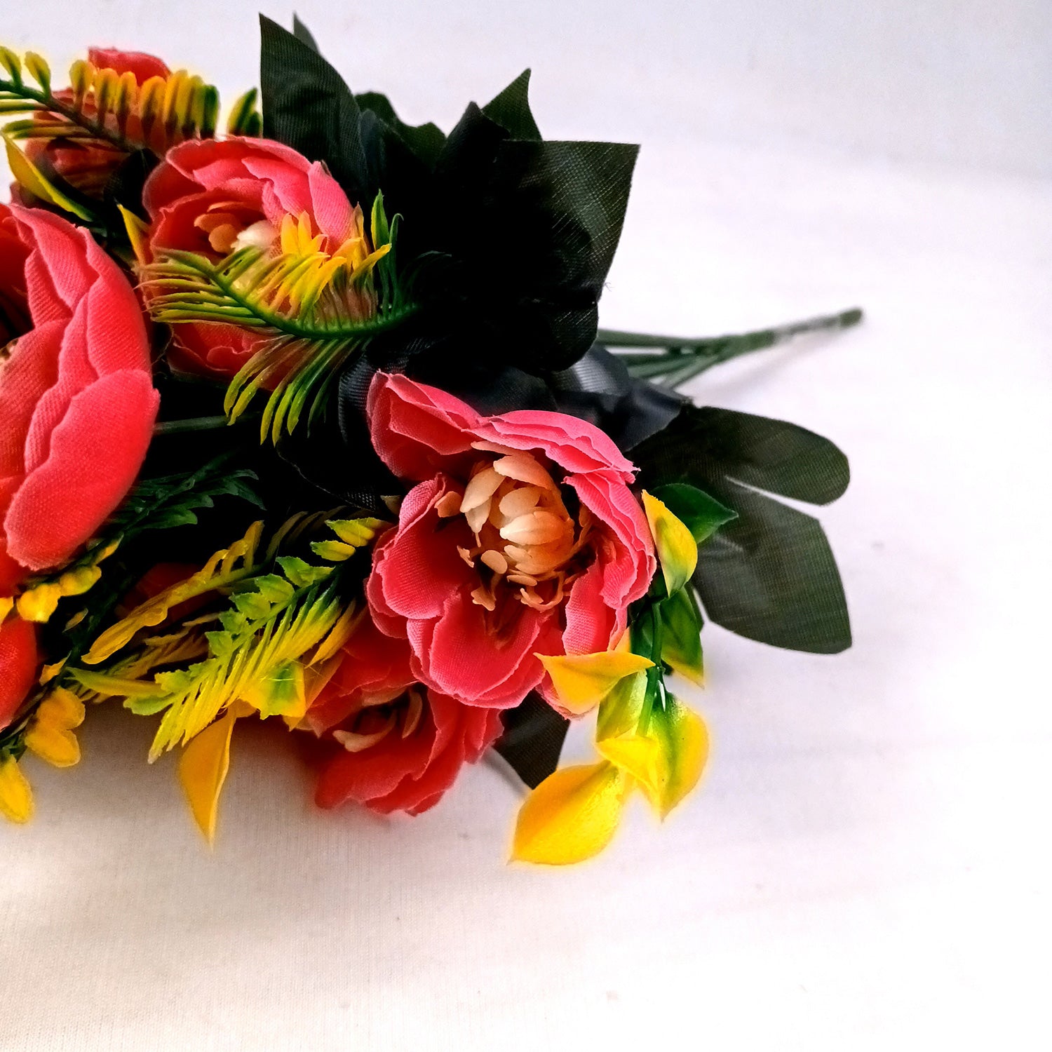 Artificial Flower Plant With Fruits | Decorative Flowers Bunch & Stems - for Table Vase, Pot, Home Decor, Living Room, Side Table Centerpiece & Festival Decoration - Apkamart #Color_Pink