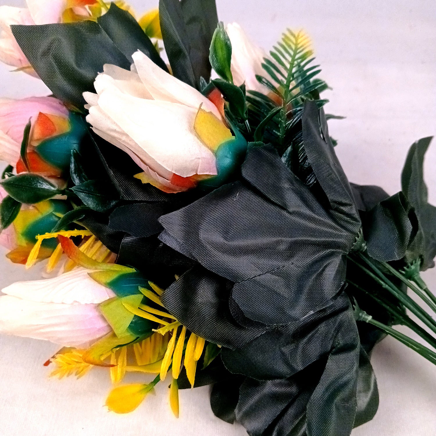 Artificial Flowers Rose Bunches for Vase Pot | Faux Flowers Stem - for Home Decor, Living Room, Office & Festivals Decoration (Vase Not Included) - 14 Inch - Apkamart #Colour_Pink