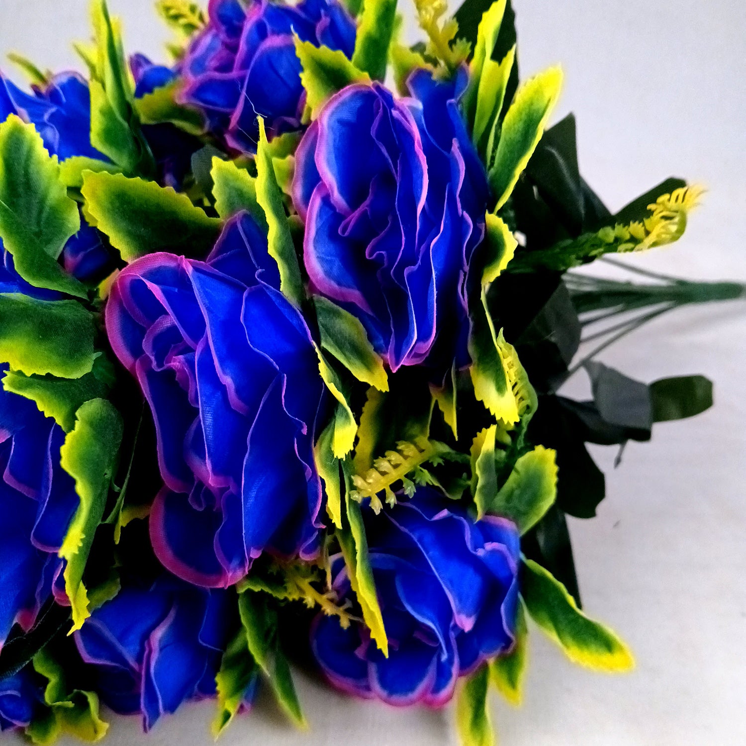 Artificial Flowers Rose Bunches for Vase | Faux Flowers Stem - for Home Decor, Living Room, Office & Festivals Decoration (Vase Not Included) - 27 Inch - Apkamart #Colour_Blue