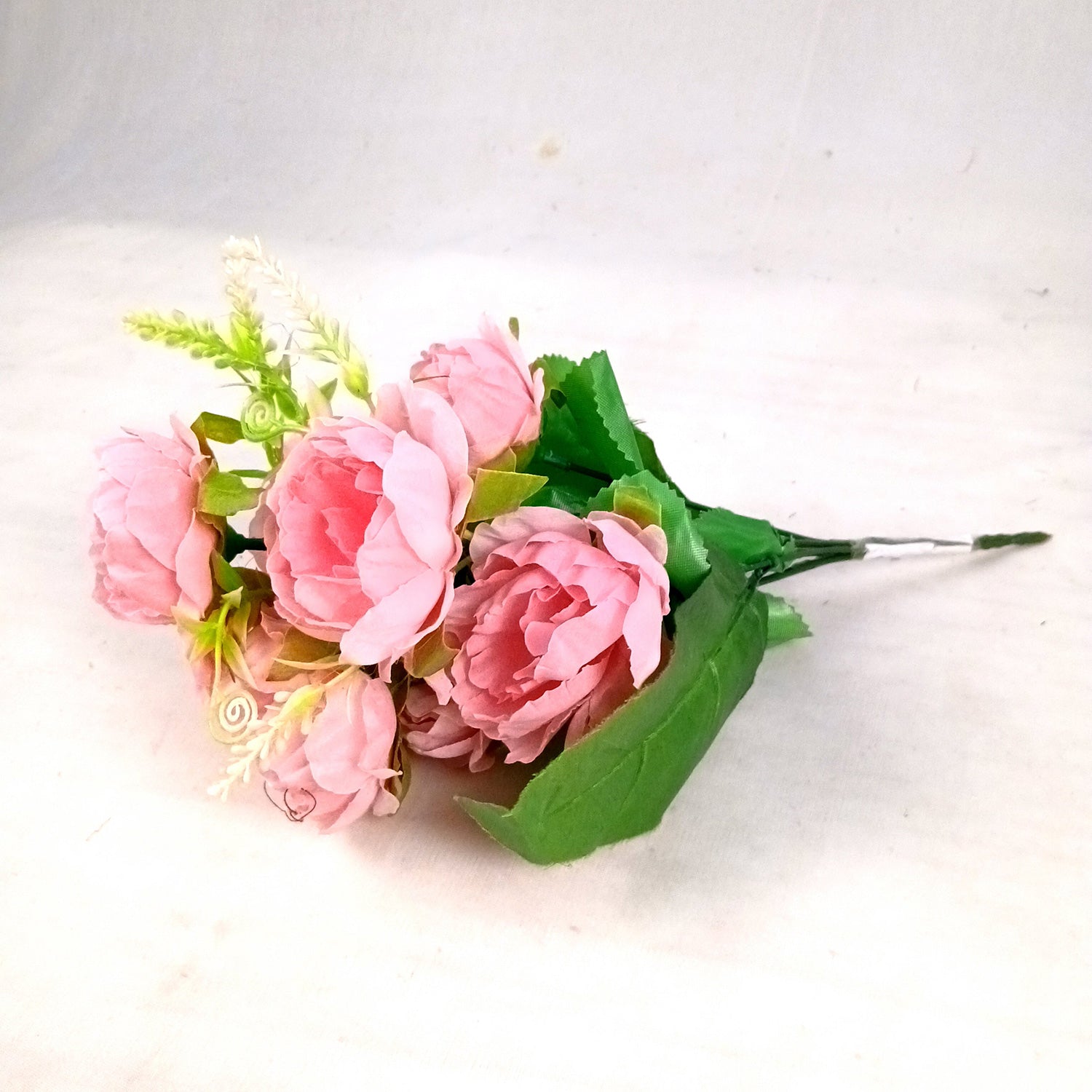 Artificial Flowers Rose Sticks | Faux Flowers Bunch - for Home Decor, Living Room, Office & Festivals Decoration (Vase Not Included) - 15 Inch - Apkamart #Colour_Pink