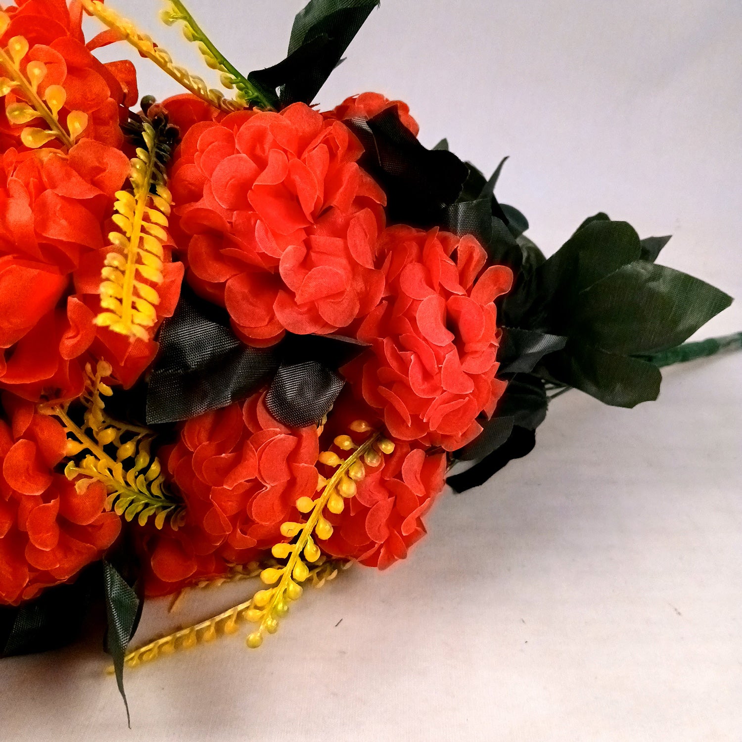 Artificial Flowers Carnation Bunches | Faux Flower Bouquet / Sticks - for Home Decor, Living Room, Office & Festivals Decoration (Vase Not Included) - 27 Inch - Apkamart #Colour_Red