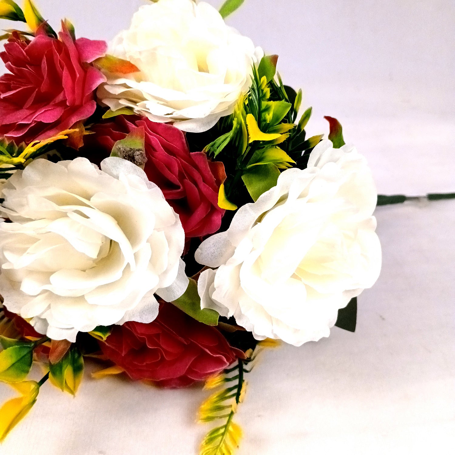 Artificial Flowers Rose Bunches for Vase Pot | Faux Flowers Stem - for Home Decor, Living Room, Office & Festivals Decoration (Vase Not Included) - 16 Inch - Apkamart #Style_Design 2