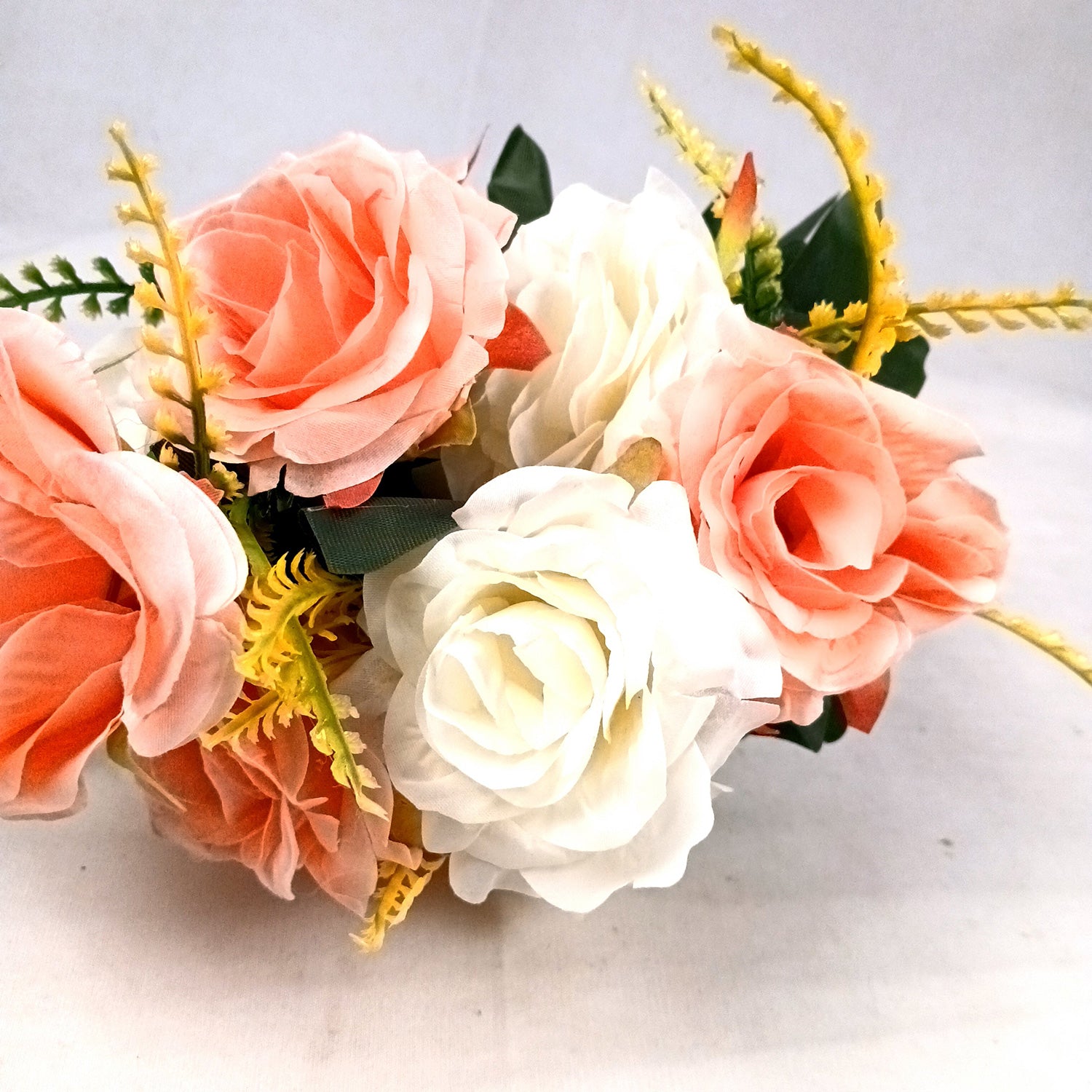 Artificial Flowers Rose Bunches for Vase Pot | Faux Flowers Stem - for Home Decor, Living Room, Office & Festivals Decoration (Vase Not Included) - 16 Inch - Apkamart #Style_Design 2