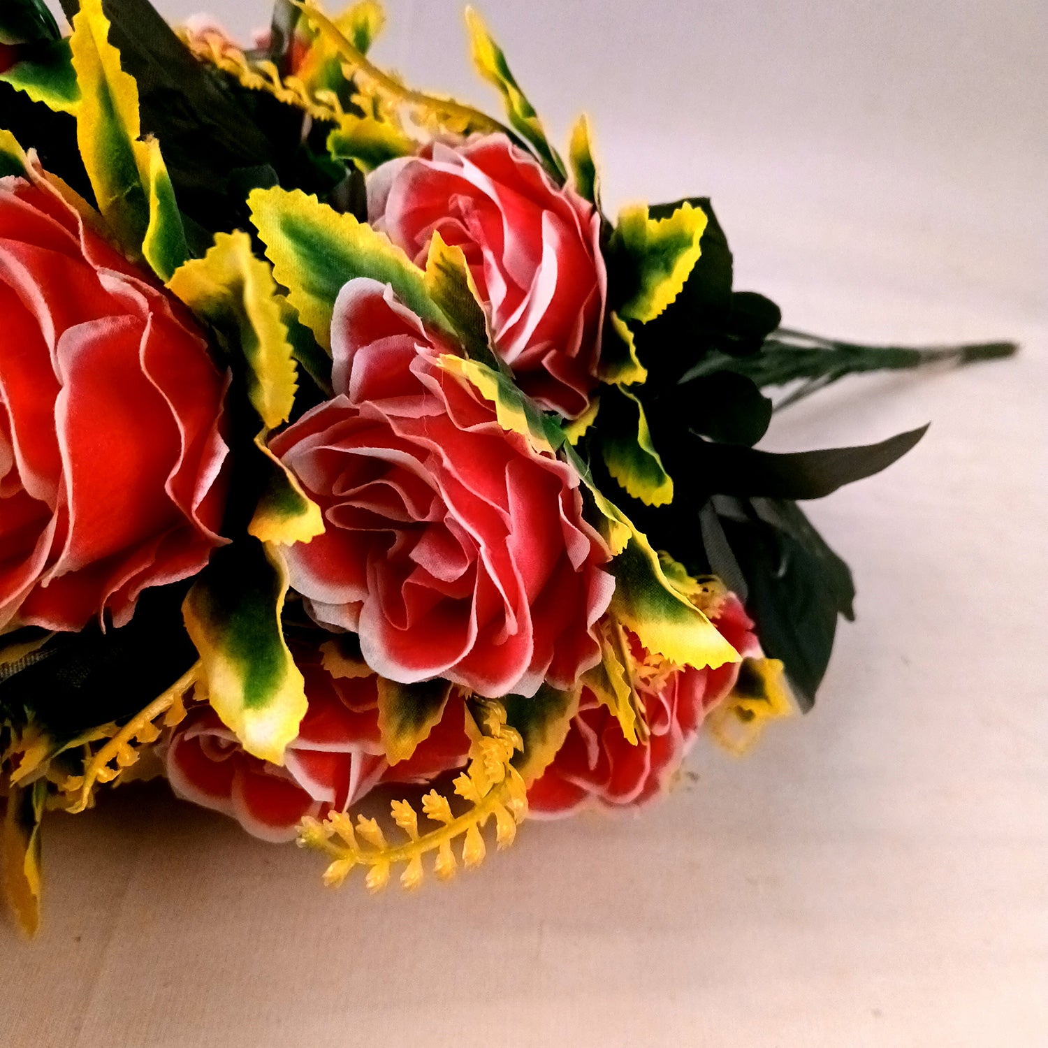 Artificial Flowers Rose Bunches for Vase | Faux Flowers Stem - for Home Decor, Living Room, Office & Festivals Decoration (Vase Not Included) - 27 Inch - Apkamart #Colour_Pink