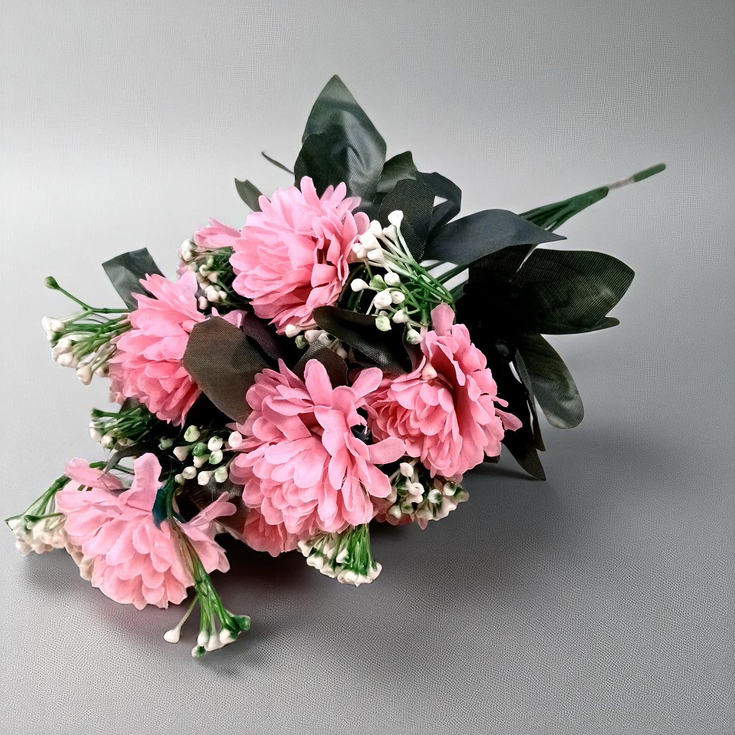 Artificial Flower Bouquet | Faux Flowers & Plants Bunch - for Table Vase, Pot, Home Decor, Living Room, Side Table Center piece Decoration - Apkamart #Color_Pink