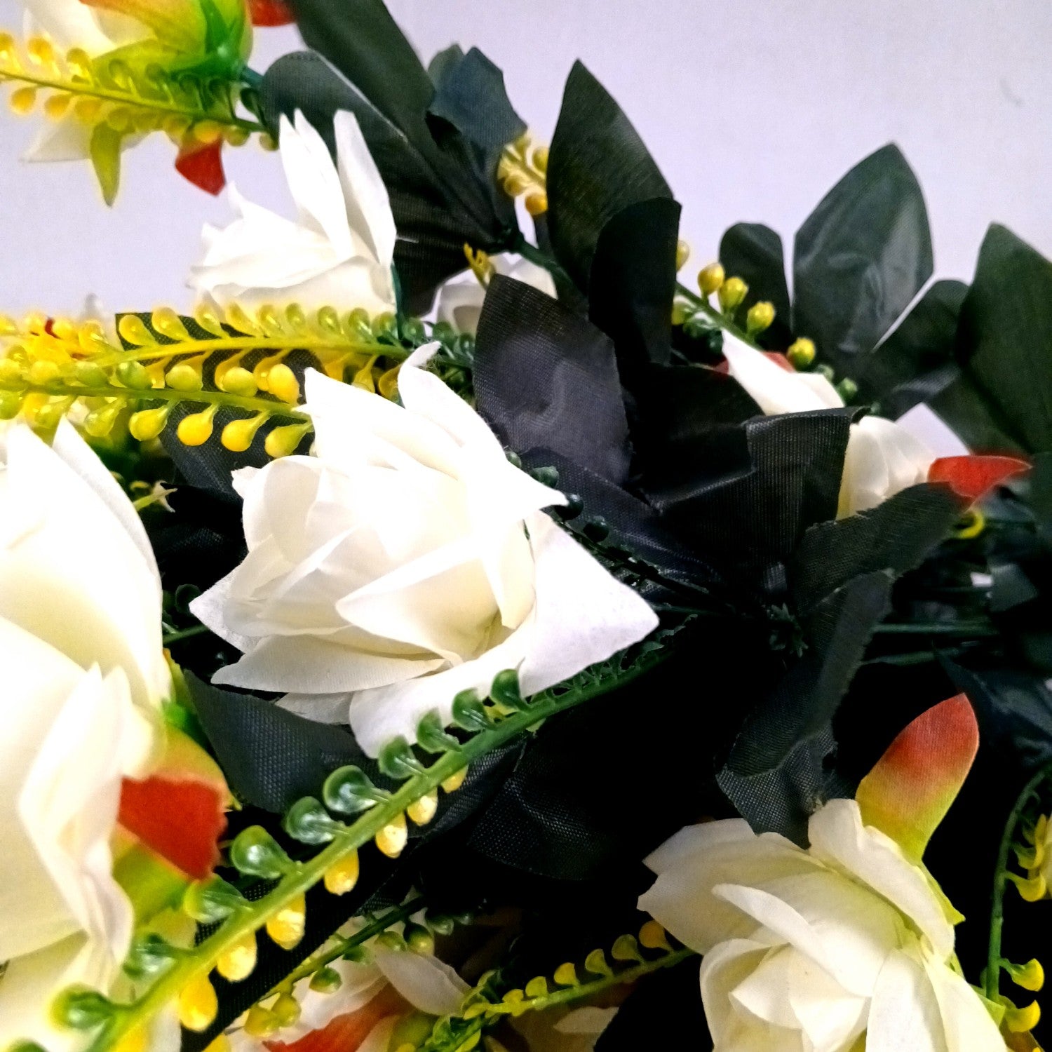 Artificial Flower Rose Bouquets | Faux Flowers Bunch - for Table Vase, Pot, Home Decor, Living Room, Side Table Centerpiece - 26 Inch - Apkamart #Colour_White