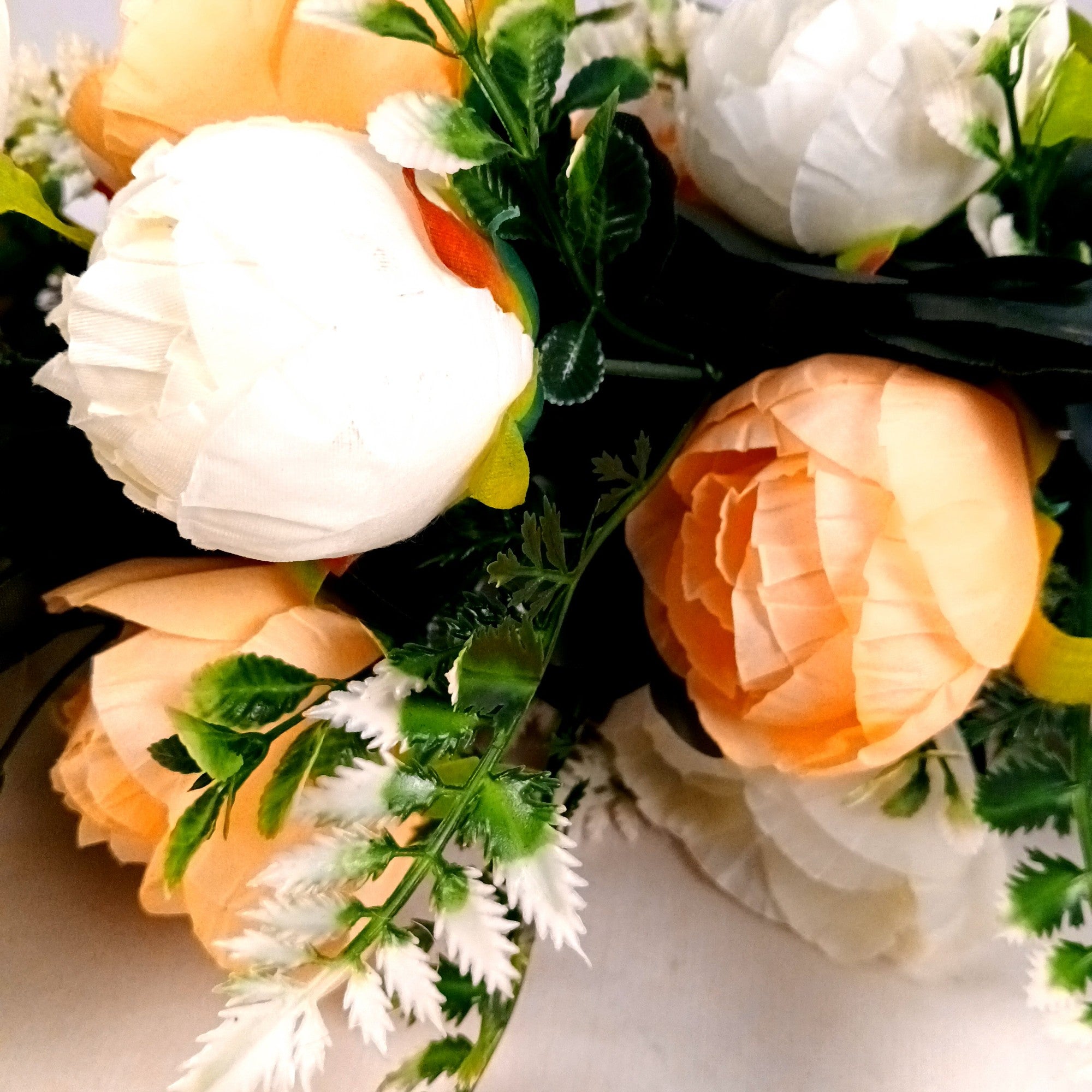 Artificial Rose Flowers With Pot | Faux Flowers Bunch - for Home Decor, Living Room, Side Table, Centerpiece - 26 Inch - Apkamart #Style_Design 2