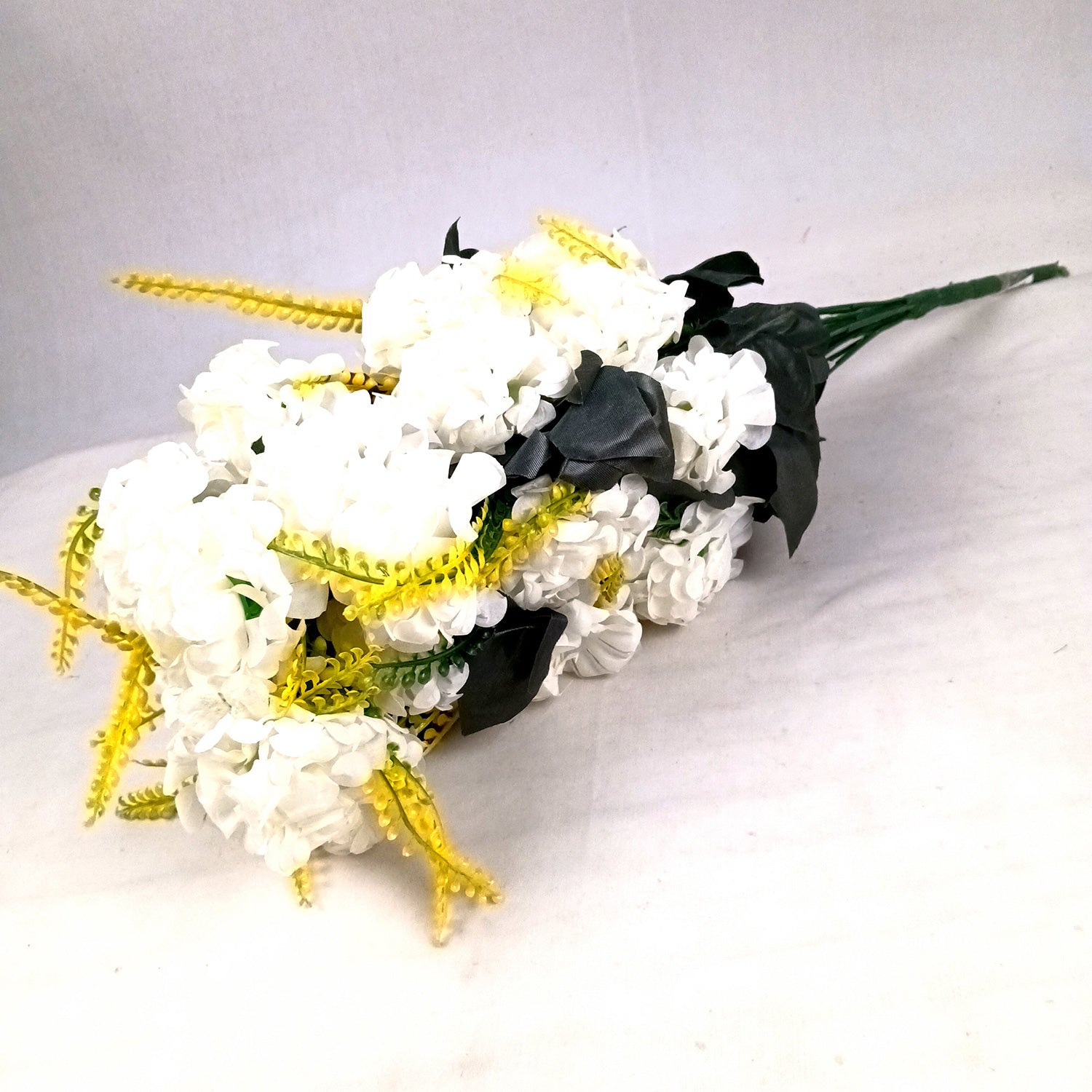 Artificial Flowers Carnation Bunches | Faux Flower Sticks - for Home Decor, Living Room, Office & Festivals Decoration (Vase Not Included) - 27 Inch - Apkamart #Colour_White