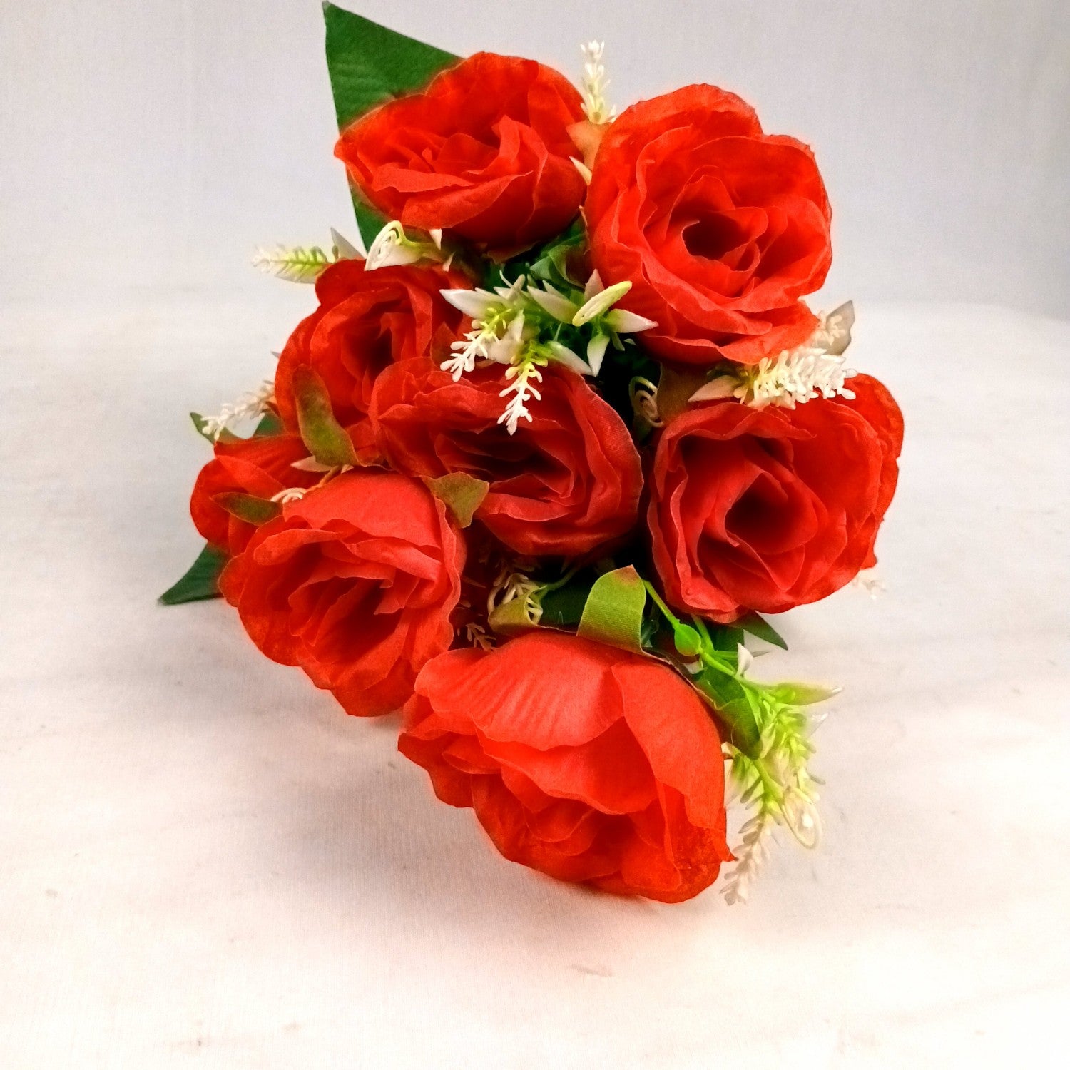 Artificial Rose Flower Bouquets | Faux Flowers Bunch - for Table Vase, Pot, Home Decor, Living Room, Side Table Centerpiece - 17 Inch - Apkamart #Style_Design 3