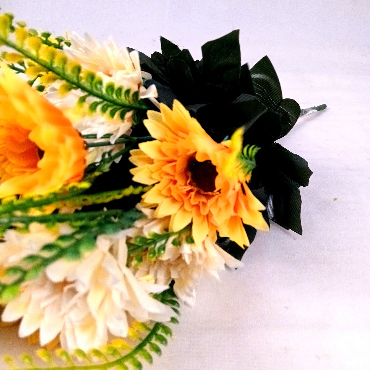 Artificial Flowers - Gerbera Daisy Bunches | Faux Flower Sticks - for Home Decor, Living Room & Festivals Decoration (Vase Not Included) - 14 Inch - Apkamart #Style_Design 1