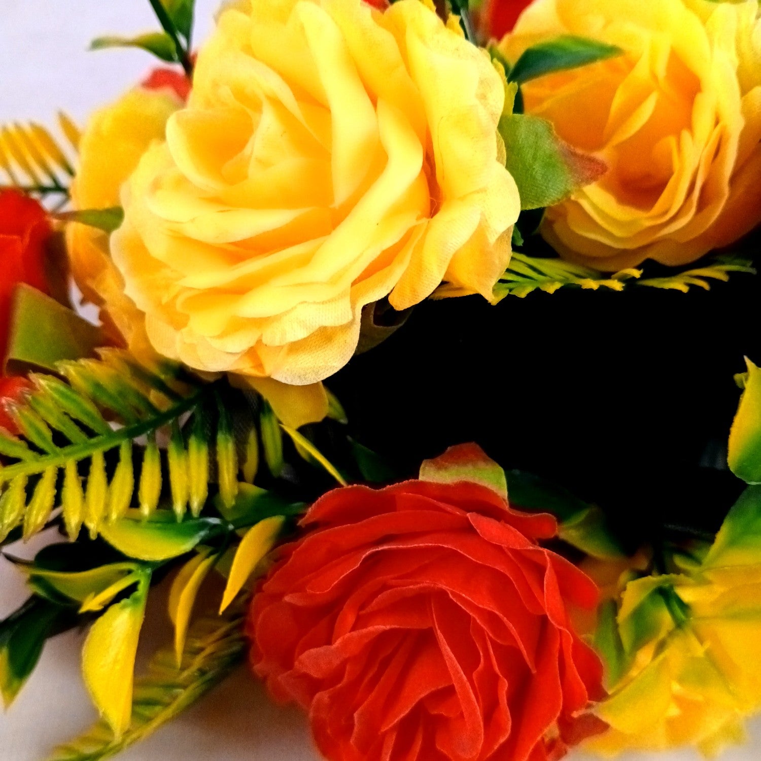 Artificial Flowers Rose Bunches for Vase Pot | Faux Flowers Stem - for Home Decor Living Room Side Table Centerpiece - 18 Inch - Apkamart #Style_Design 1