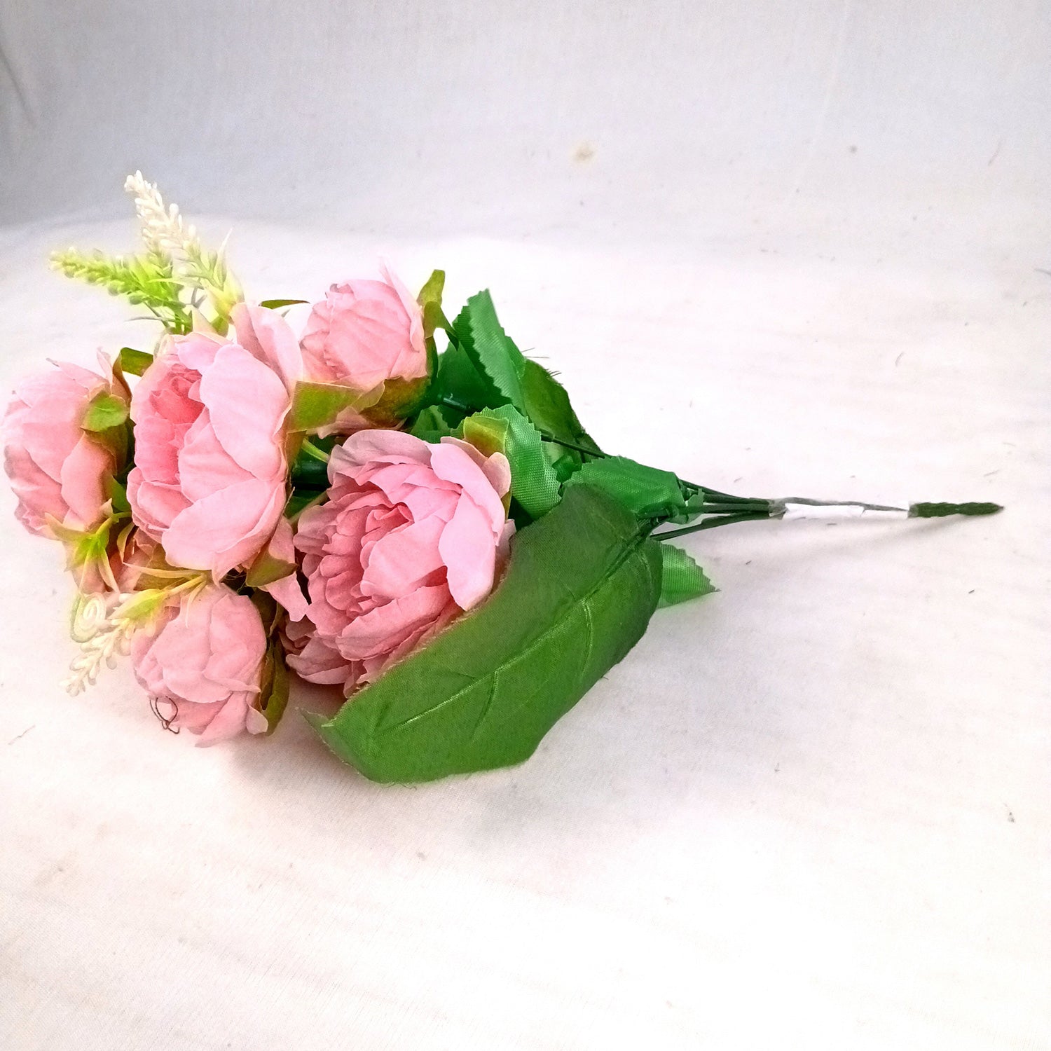 Artificial Flowers Rose Sticks | Faux Flowers Bunch - for Home Decor, Living Room, Office & Festivals Decoration (Vase Not Included) - 15 Inch - Apkamart #Colour_Pink