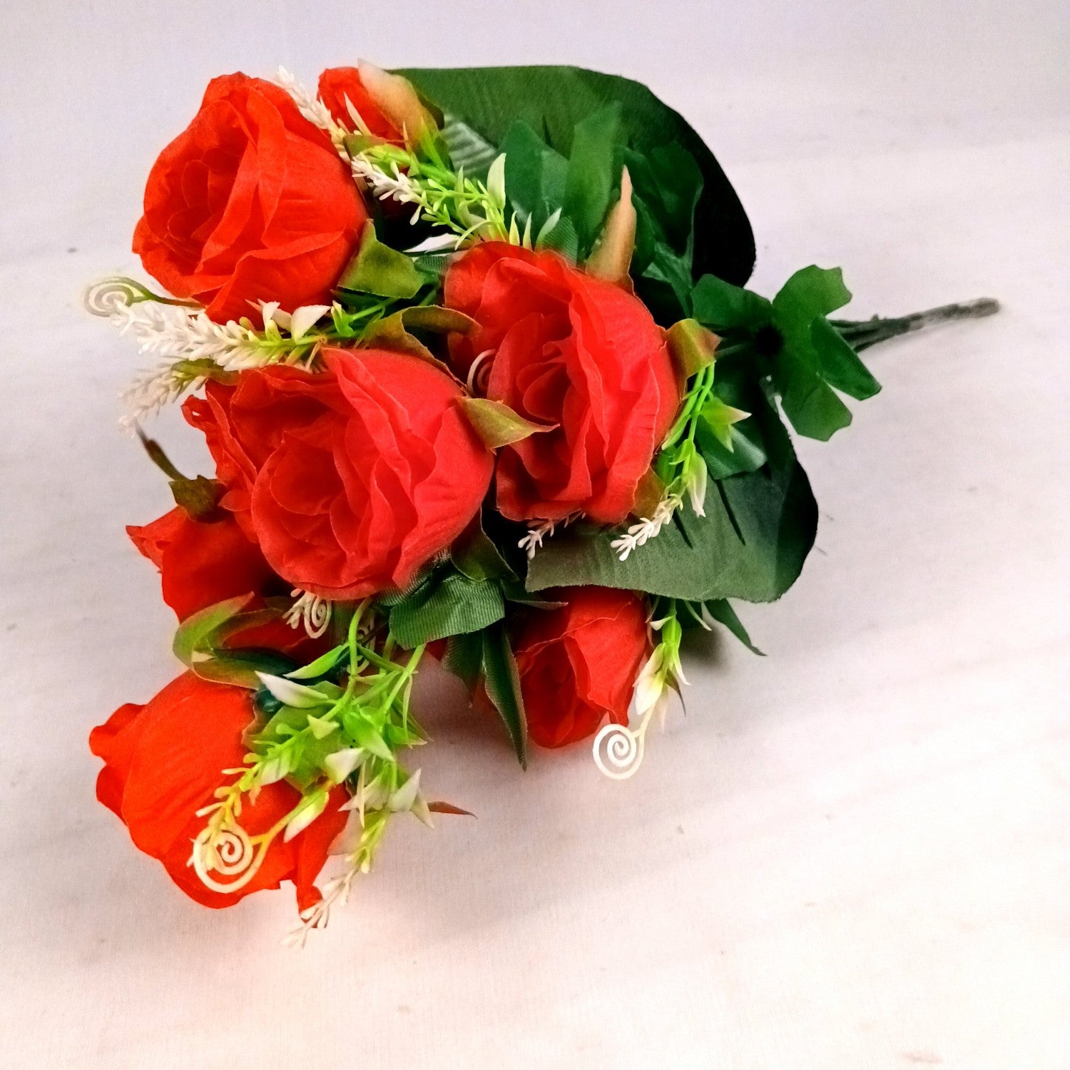 Artificial Rose Flower Bouquets | Faux Flowers Bunch - for Table Vase, Pot, Home Decor, Living Room, Side Table Centerpiece - 17 Inch - Apkamart #Style_Design 3