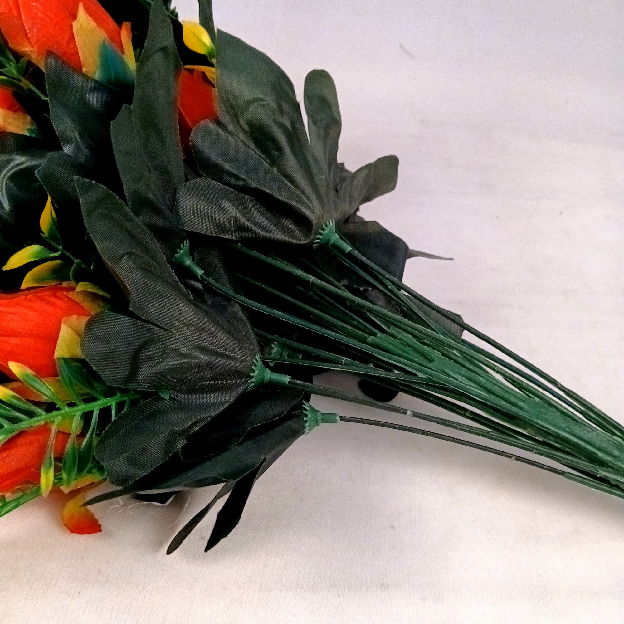 Artificial Flower Rose Bouquets | Fake Flowers Bunch - For Vase, Pot, Home, Bedroom, Balcony, Office Corner, Living Room - 26 Inch - Apkamart #Colour_Red