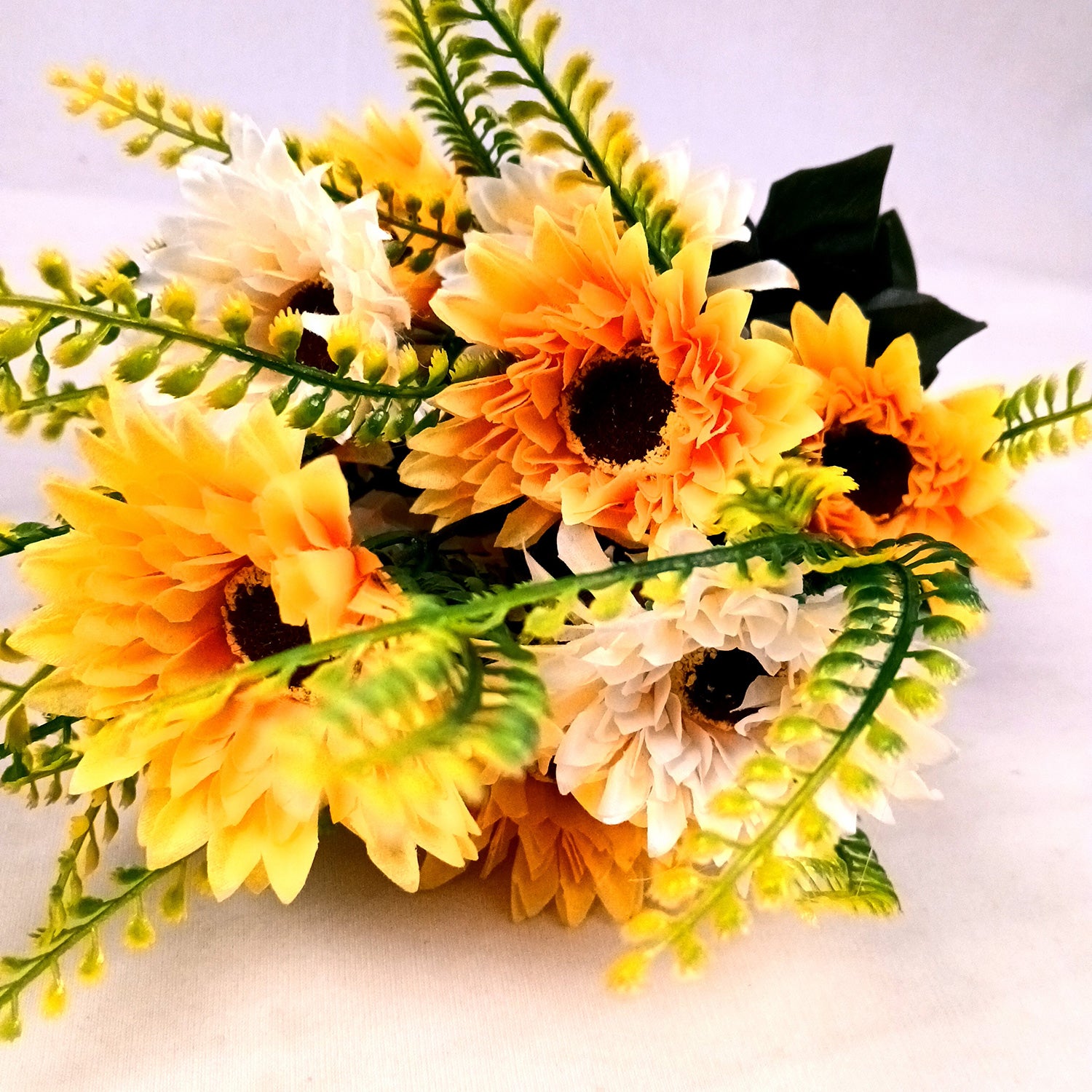 Artificial Flowers - Gerbera Daisy Bunches | Faux Flower Sticks - for Home Decor, Living Room & Festivals Decoration (Vase Not Included) - 14 Inch - Apkamart #Style_Design 1