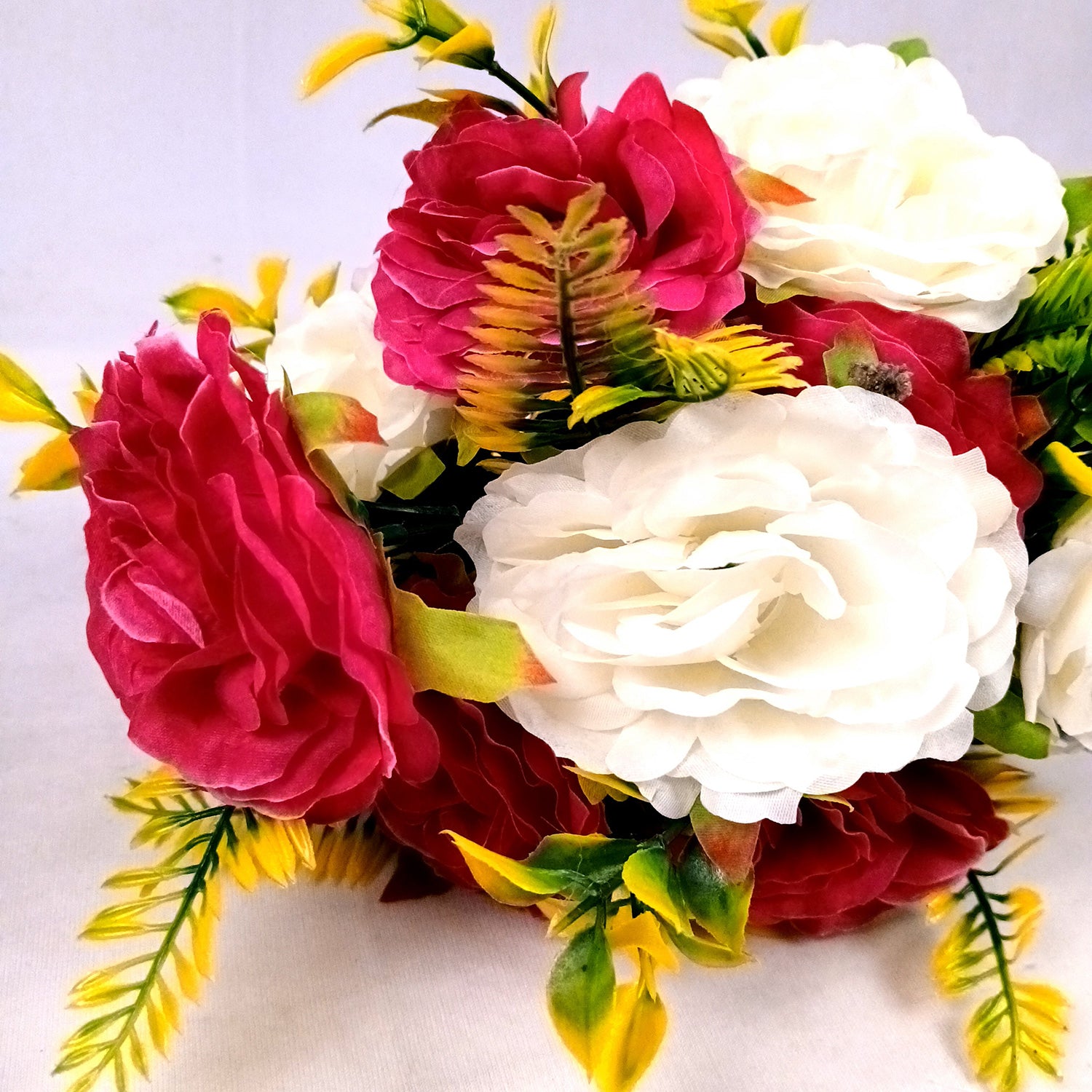 Artificial Flowers Rose Bunches for Vase Pot | Faux Flowers Stem - for Home Decor, Living Room, Office & Festivals Decoration (Vase Not Included) - 16 Inch - Apkamart #Style_Design 2