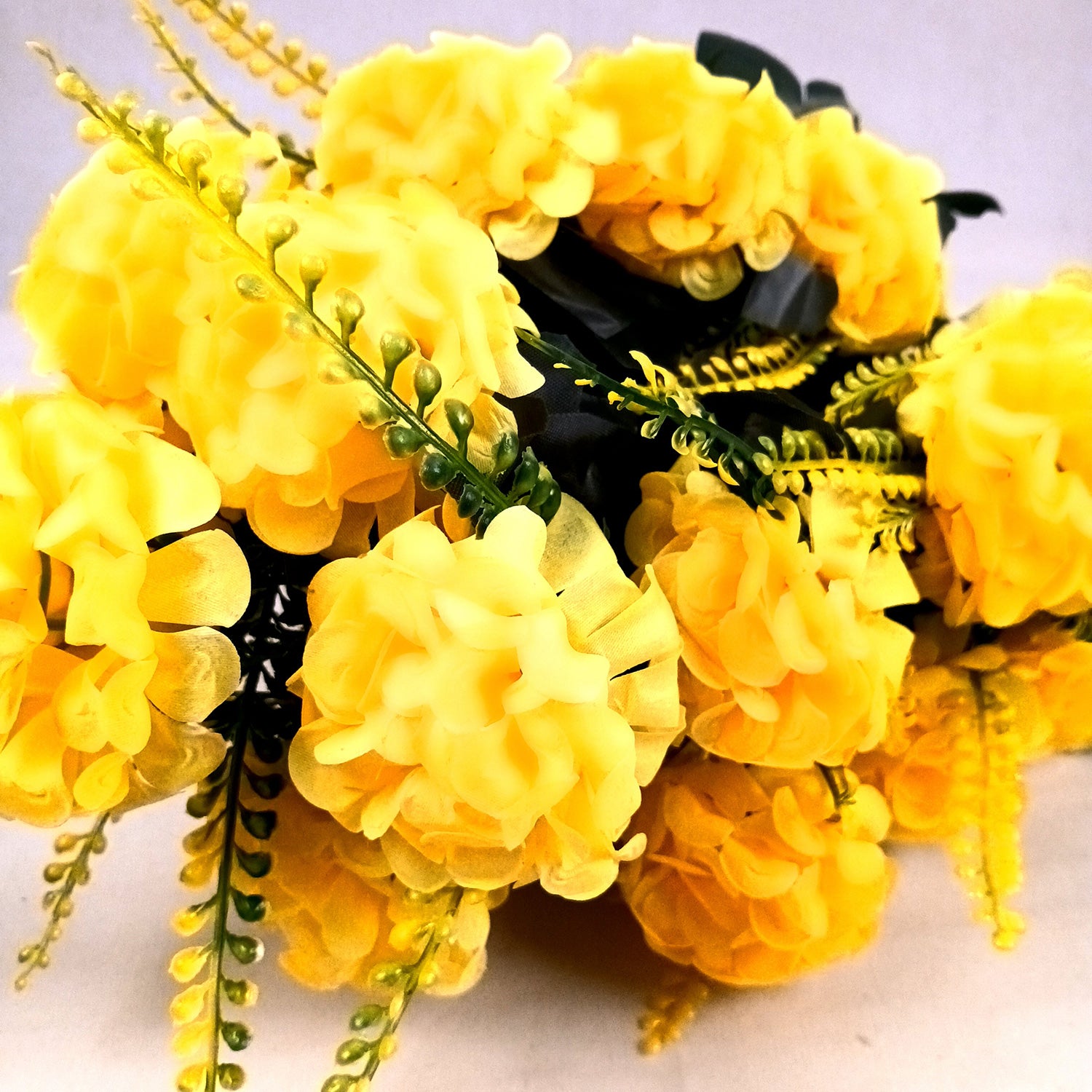 Artificial Flowers for Home Decoration - With Metal Stand - For Wall Hanging - Apkamart #Colour_Yellow