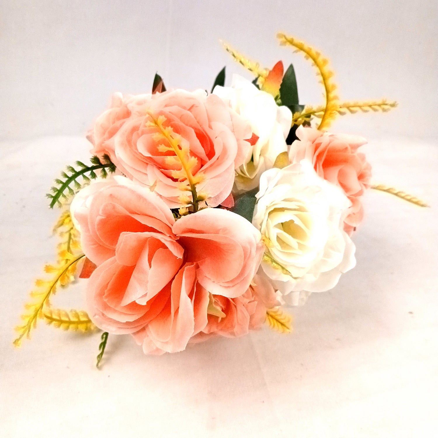 Artificial Flowers Rose Bunches for Vase Pot | Faux Flowers Stem - for Home Decor, Living Room, Office & Festivals Decoration (Vase Not Included) - 16 Inch - Apkamart #Style_Design 2