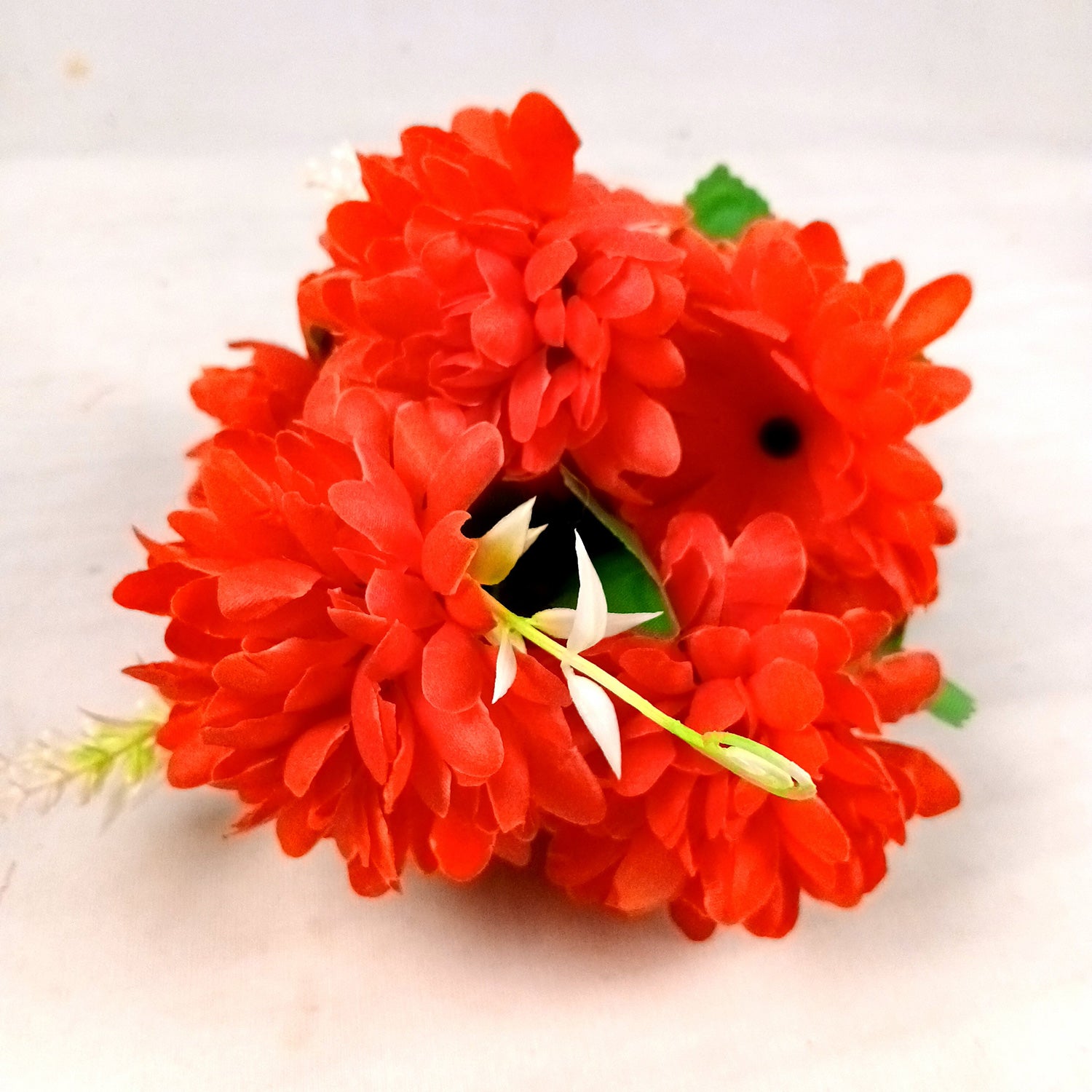 Artificial Flowers Dahlia Bunches for Vase Pot | Faux Flowers Stick - for Home Decor, Living Room, Wedding & Party Decoration (Vase Not Included) - 14 Inch - Apkamart #Colour_Red