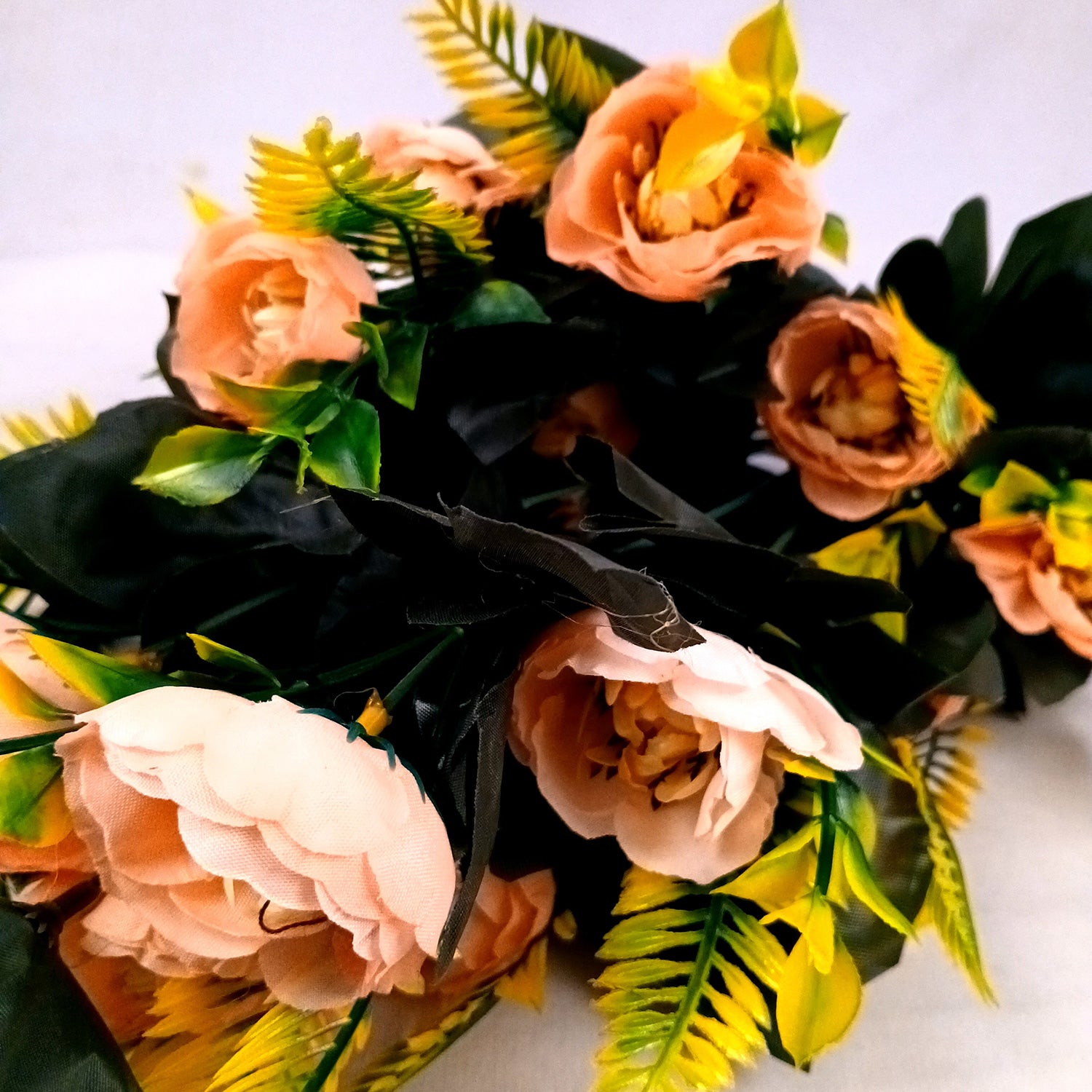 Artificial Flower Bouquets | Fake Flowers Bunch - for Vase, Home, Bedroom, Balcony, Office Corner, Living Room Decoration (Vase Not Included) - 26 Inch - Apkamart #Colour_Orange