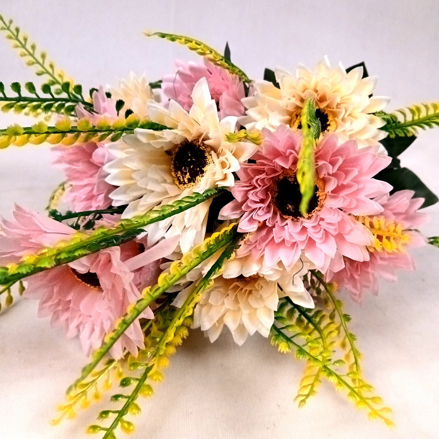 Artificial Flowers - Gerbera Daisy Bunches | Faux Flower Sticks - for Home Decor, Living Room & Festivals Decoration (Vase Not Included) - 14 Inch - Apkamart #Style_Design 2