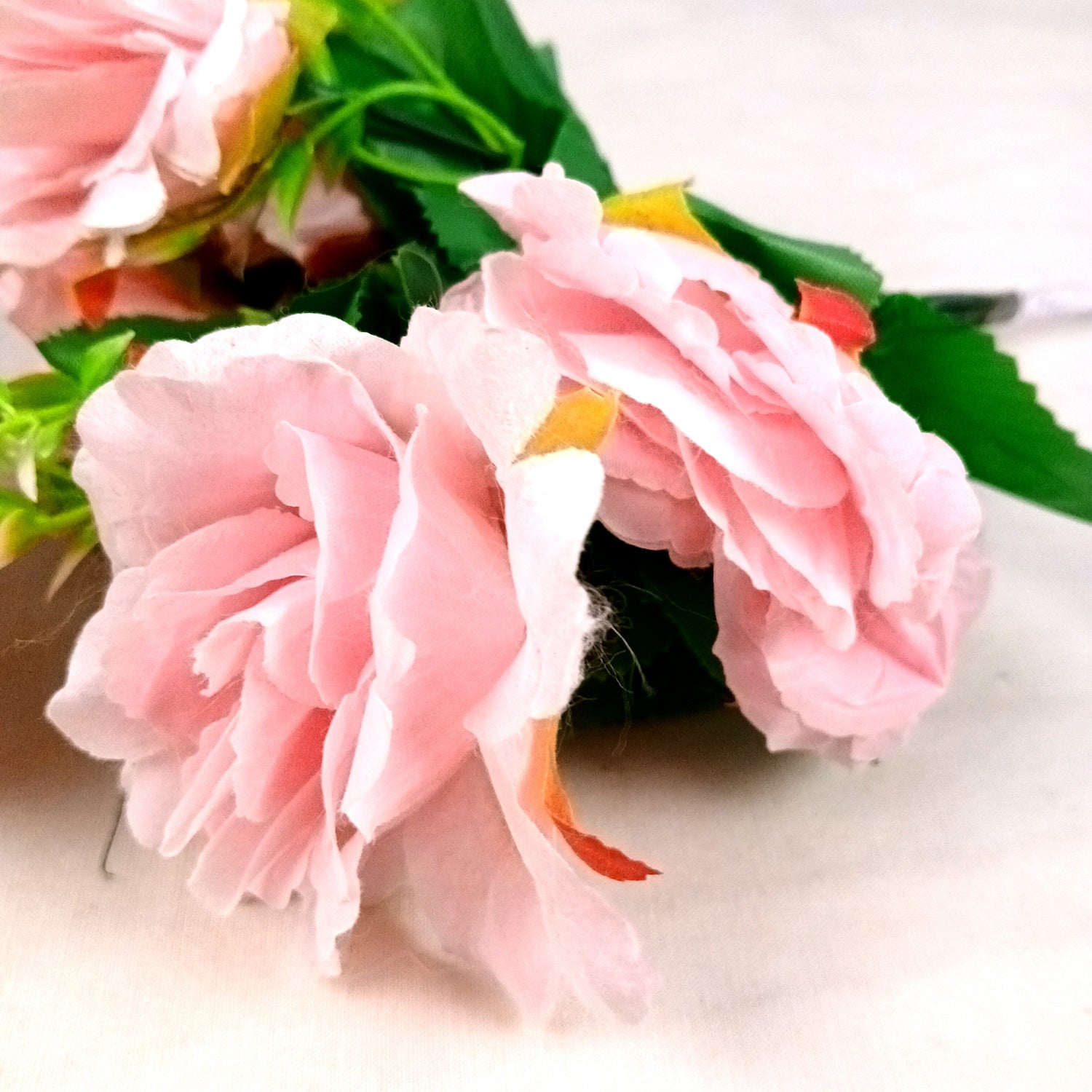 Artificial Flowers Rose Bunches for Vase Pot | Faux Flowers Stem - for Home Decor, Living Room, Office & Festivals Decoration (Vase Not Included) - 14 Inch - Apkamart #Colour_Pink