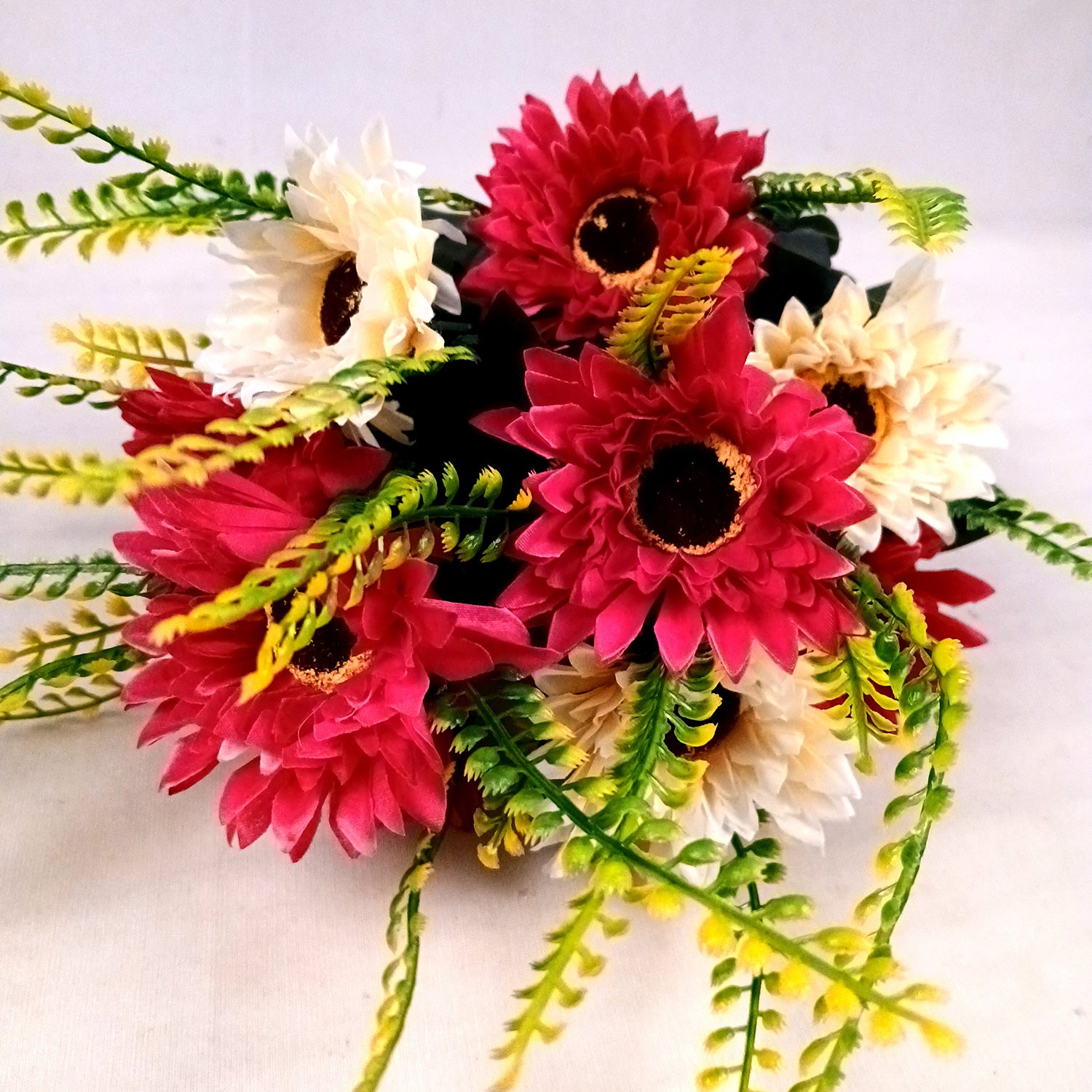 Artificial Flowers - Gerbera Daisy Bunches | Faux Flower Sticks - for Home Decor, Living Room, Office & Festivals Decoration (Vase Not Included) - 14 Inch - Apkamart #Style_Design 2