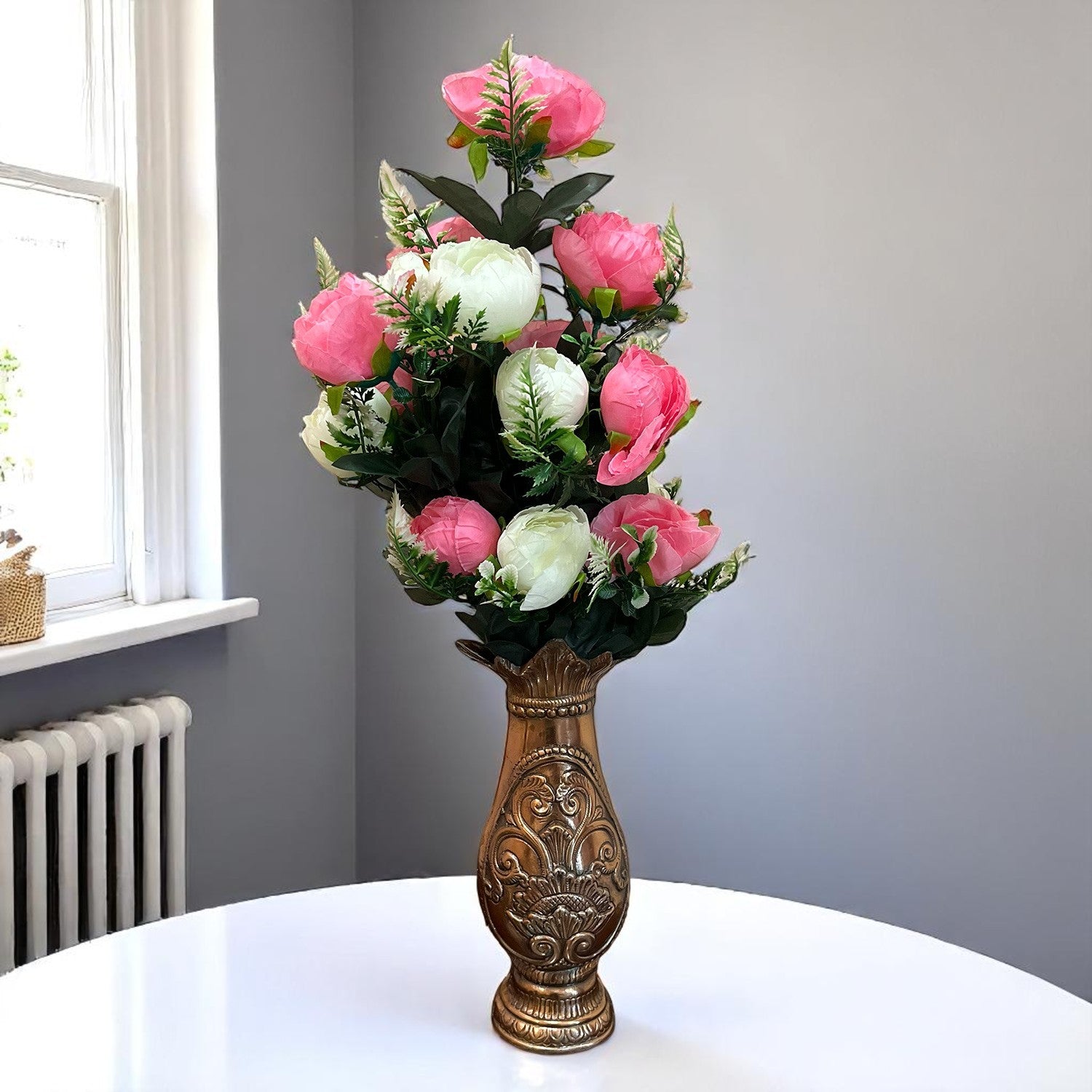 Artificial Rose Flowers Bunches for Vase Pot | Faux Flowers Stem - for Home Decor Side Table Centerpiece - 26 Inch - Apkamart #Style_Design 2