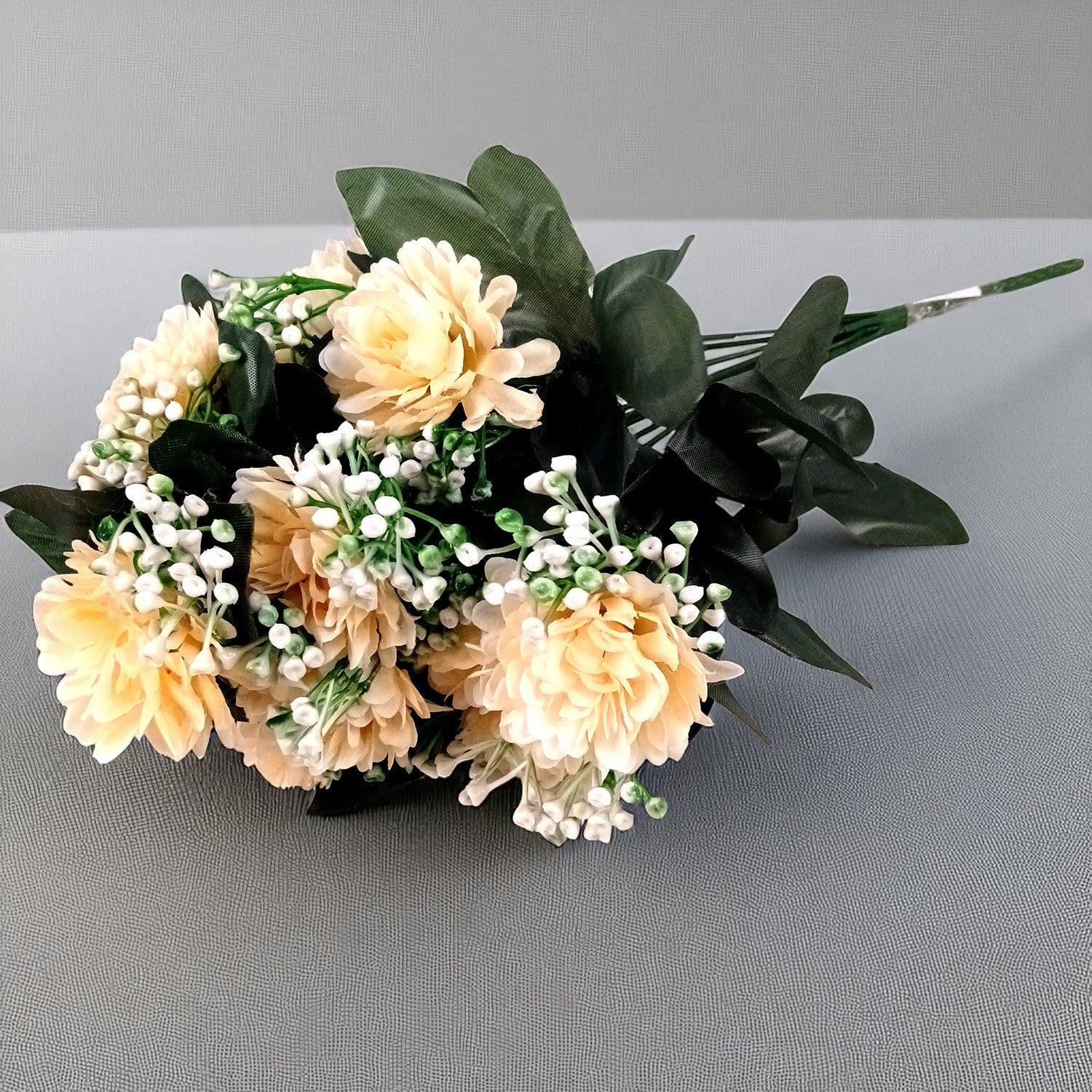 Artificial Flower Plant With Vase Pot | Decorative Flowers Bunch & Stems - for Table Vase, Pot, Home Decor, Living Room, Side Table Centerpiece & Festival Decoration - Apkamart #Colour_Orange