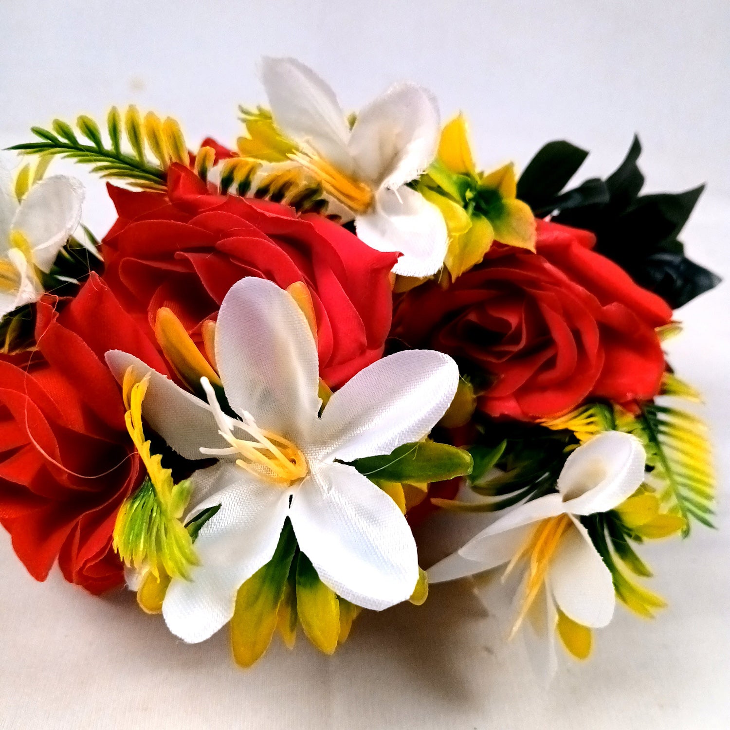 Artificial Flowers Rose Bunches for Vase Pot | Faux Flowers Stem - for Home Decor, Living Room, Office & Festivals Decoration (Vase Not Included) - 16 Inch - Apkamart