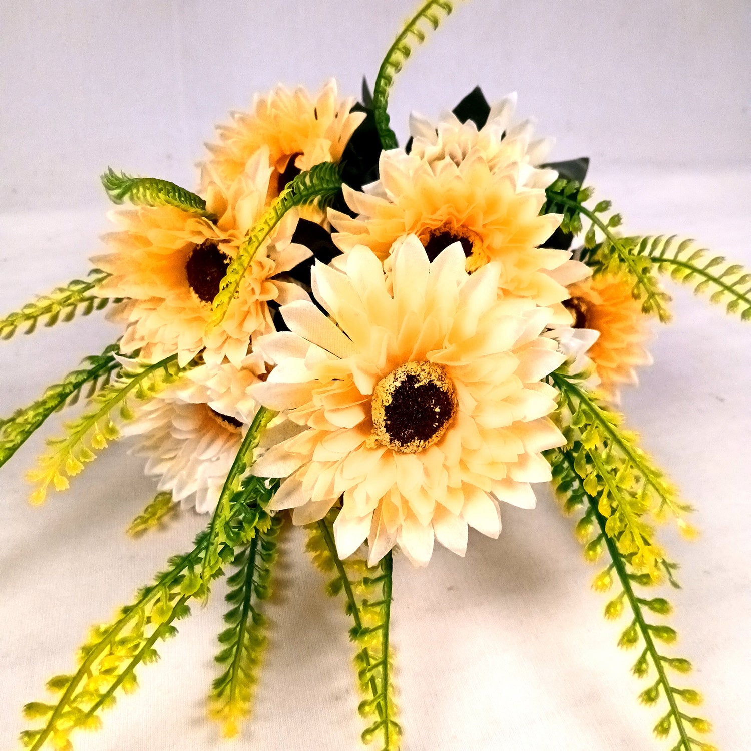 Artificial Flowers - Gerbera Daisy Bunches | Faux Flower Sticks - for Home Decor, Living Room & Festivals Decoration (Vase Not Included) - 14 Inch - Apkamart #Style_Design 3