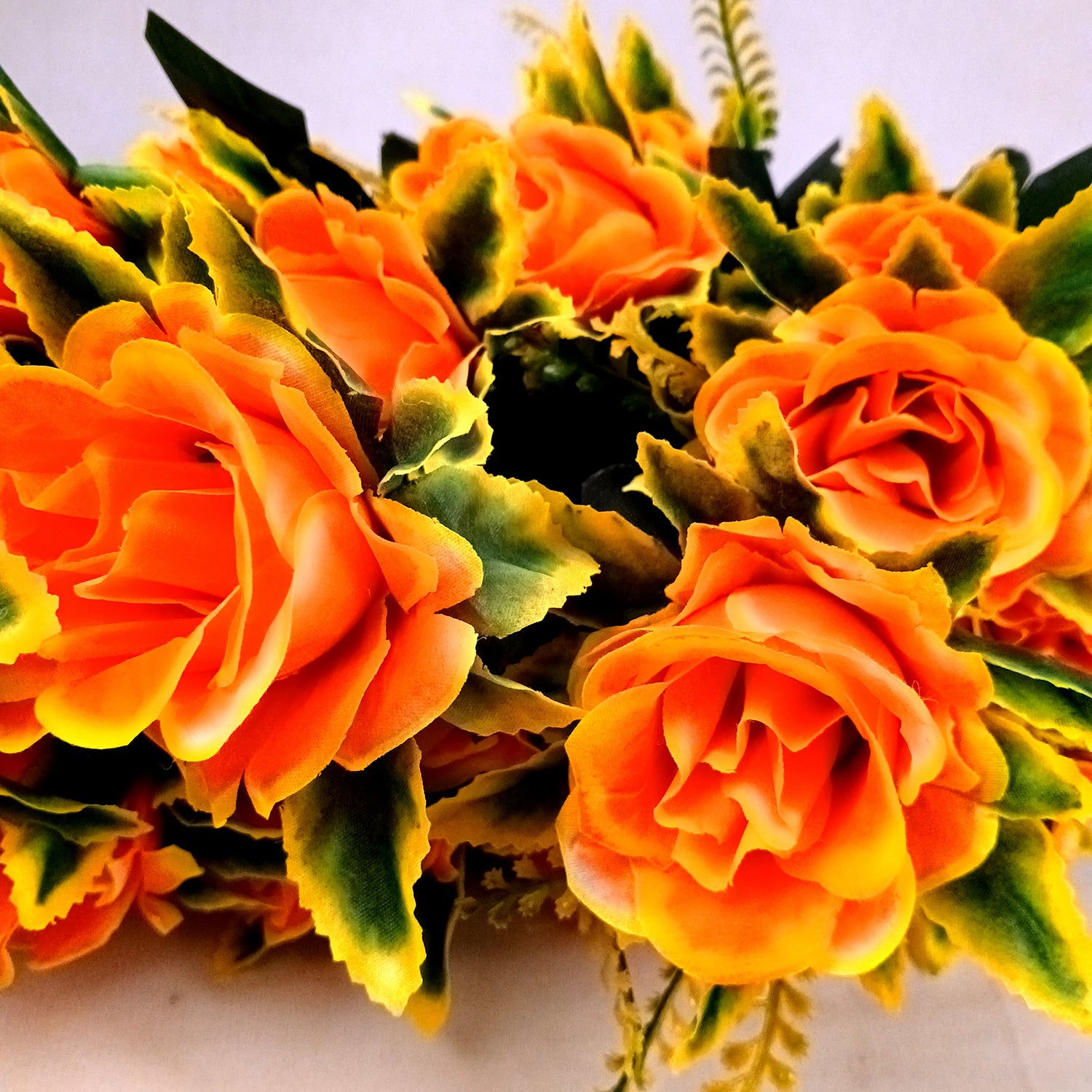 Artificial Flowers Rose Sticks | Faux Flowers Bunch - for Home Decor, Living Room, Office & Festivals Decoration (Vase Not Included) - 27 Inch - Apkamart #Colour_Orange