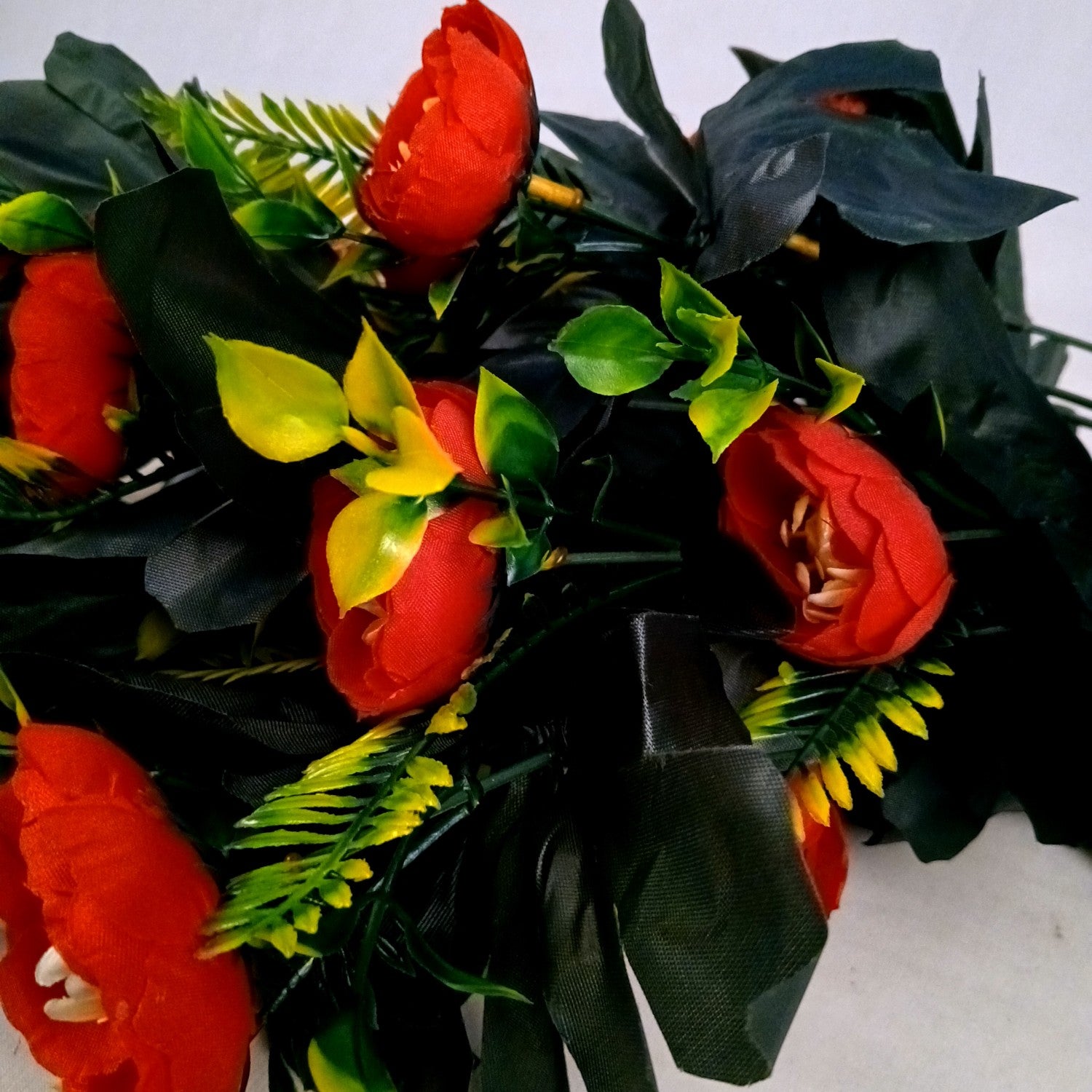 Artificial Flower Bouquets | Fake Flowers Bunch - For Vase, Home, Bedroom, Balcony, Office Corner, Living Room - 26 Inch - Apkamart #Colour_Red