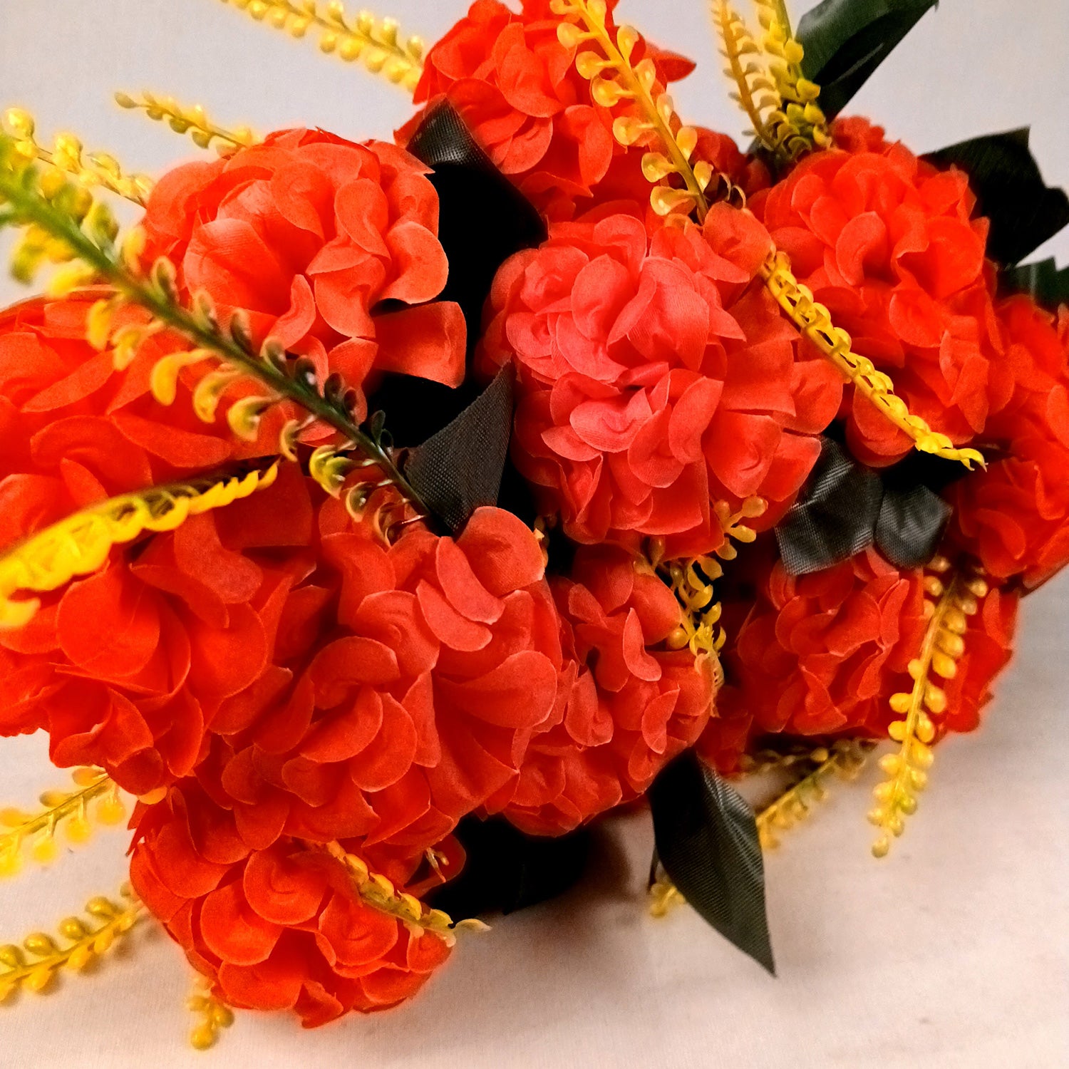 Artificial Flowers Carnation Bunches | Faux Flower Bouquet / Sticks - for Home Decor, Living Room, Office & Festivals Decoration (Vase Not Included) - 27 Inch - Apkamart #Colour_Red