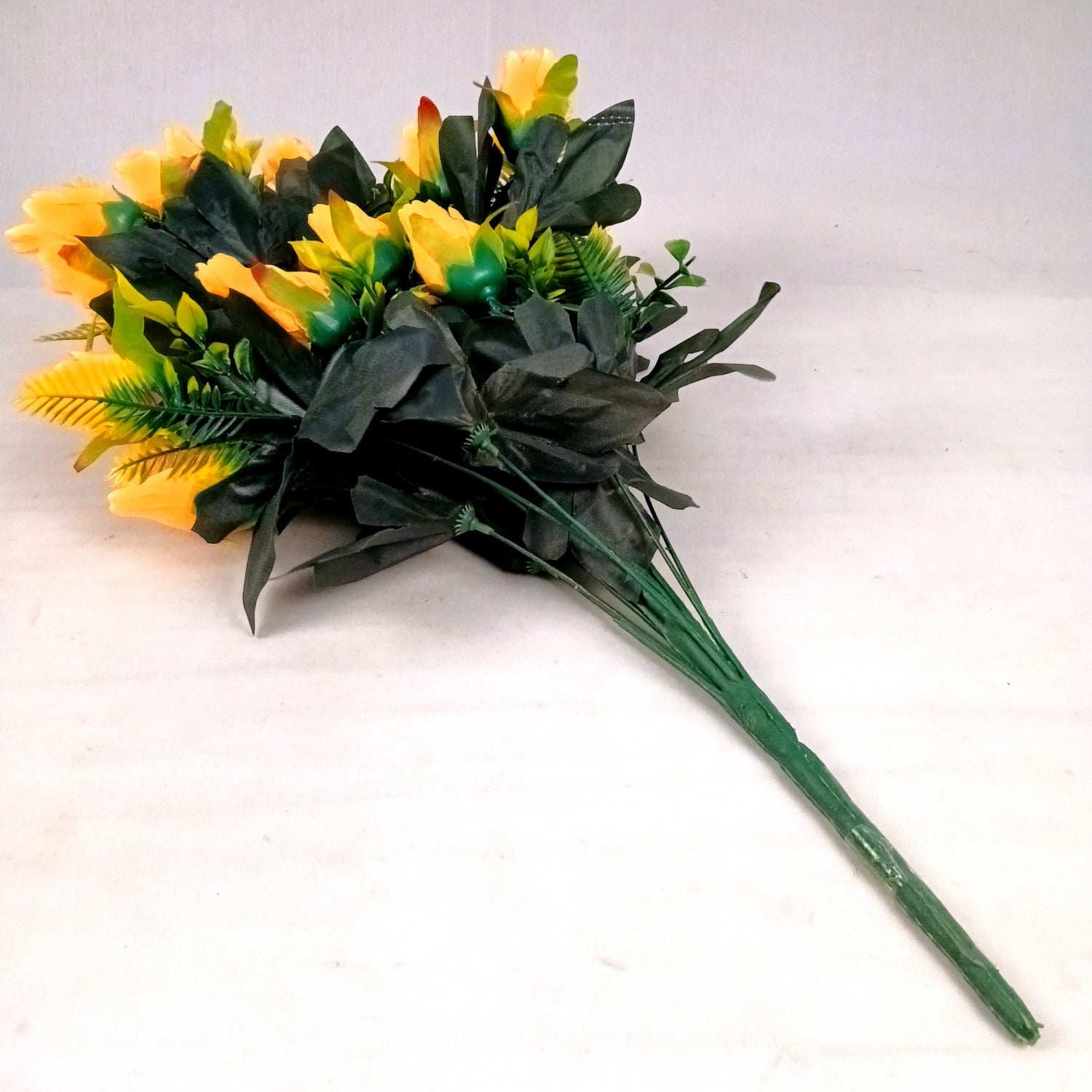 Artificial Flower Rose Bouquets | Fake Flowers Bunch - For Vase, Pot, Home, Balcony, Office Corner, Living Room - 26 Inch - Apkamart #Colour_Yellow