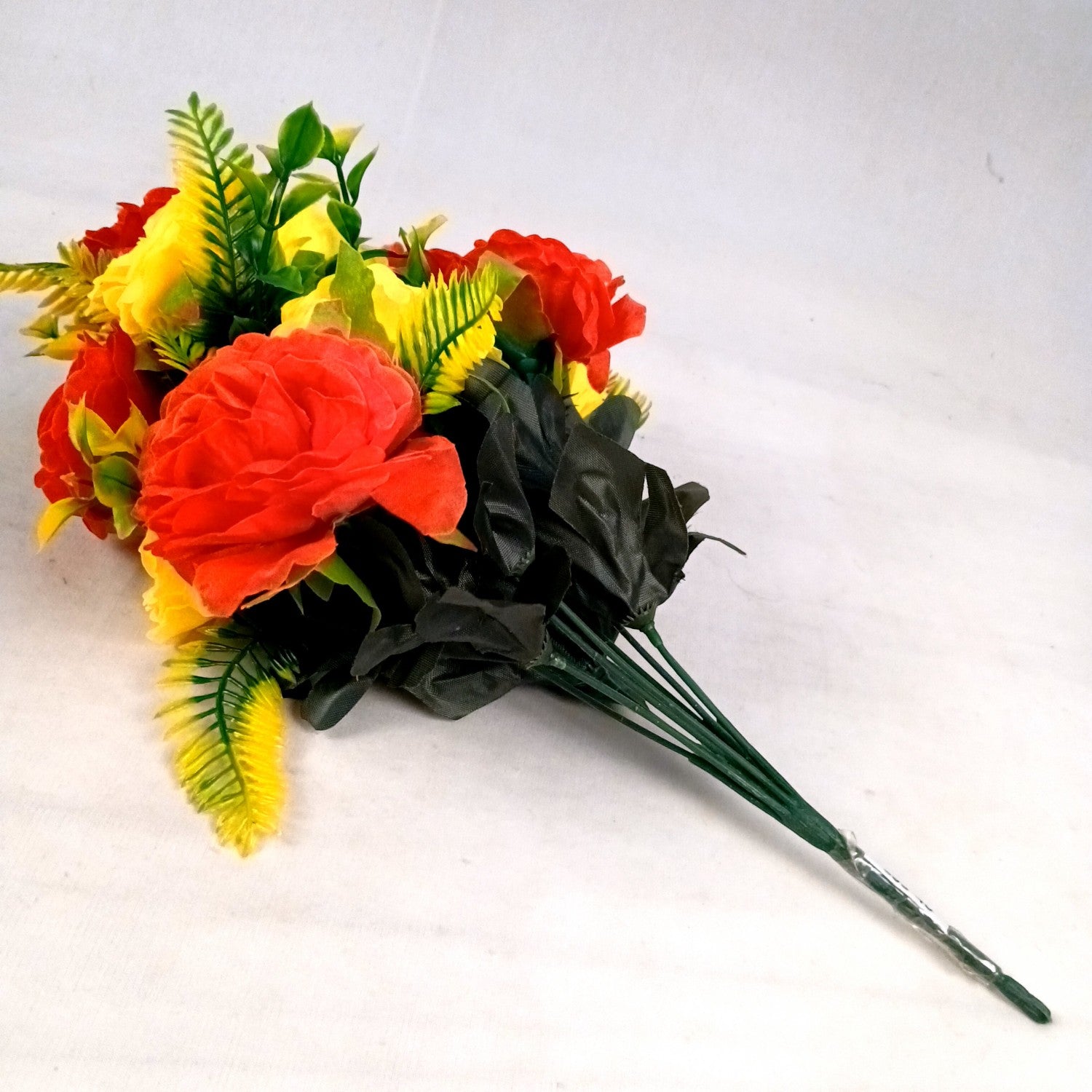 Artificial Flowers Rose Bunches for Vase Pot | Faux Flowers Stem - for Home Decor Living Room Side Table Centerpiece - 18 Inch - Apkamart #Style_Design 1