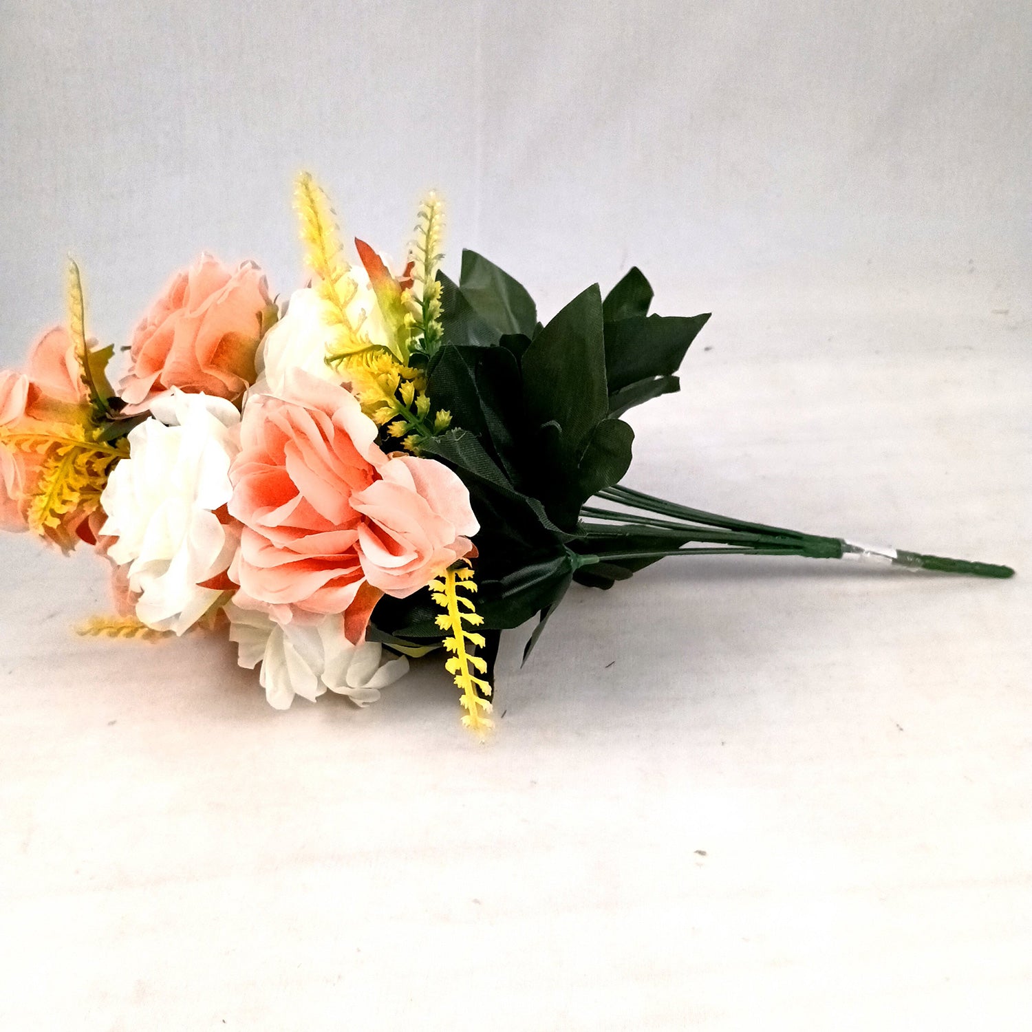 Artificial Flowers Rose Bunches for Vase Pot | Faux Flowers Stem - for Home Decor, Living Room, Office & Festivals Decoration (Vase Not Included) - 16 Inch - Apkamart #Style_Design 2