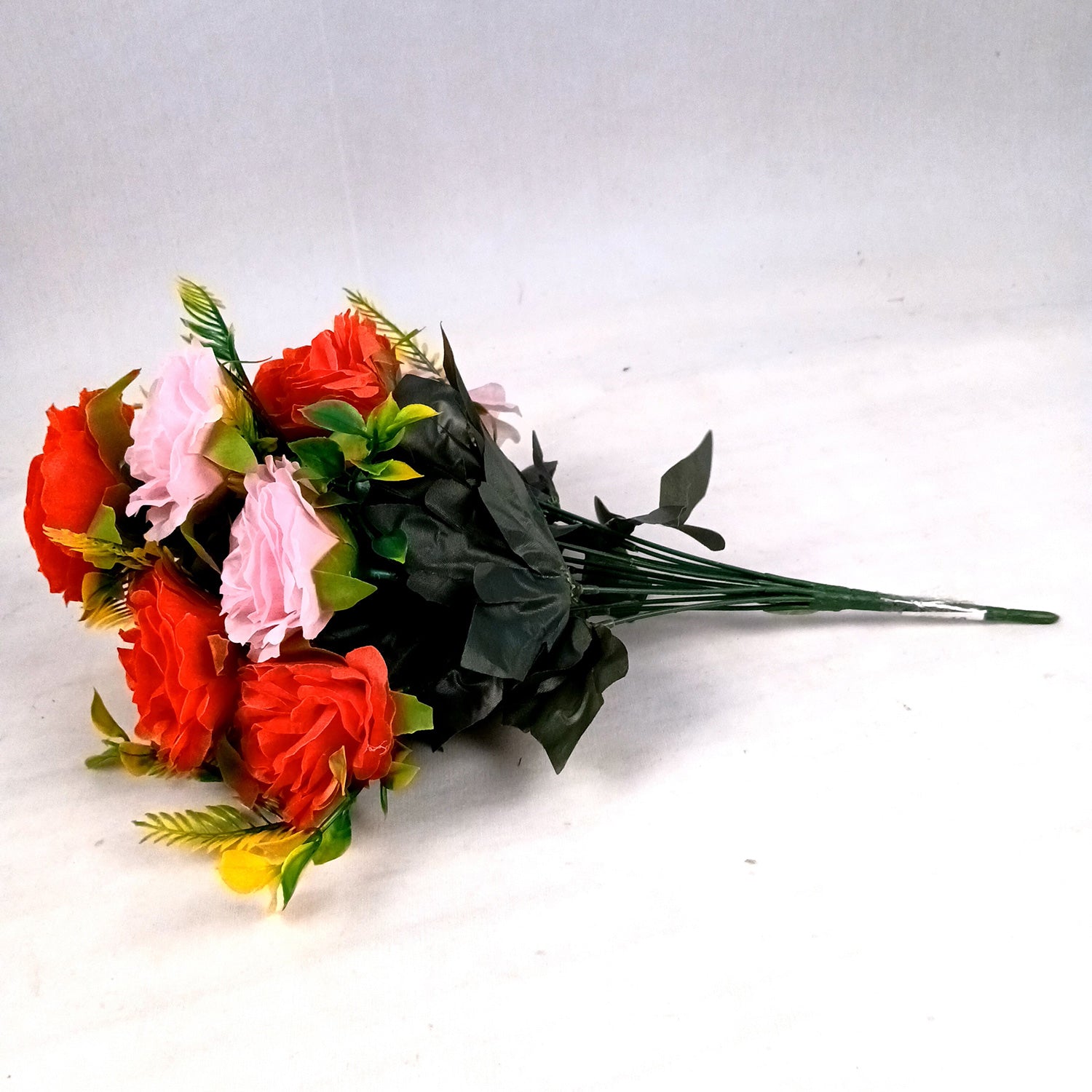 Artificial Flowers Rose Bunches for Vase Pot | Faux Flowers Stem - for Home Decor, Living Room, Office & Festivals Decoration (Vase Not Included) - 16 Inch - Apkamart #Style_Design 1