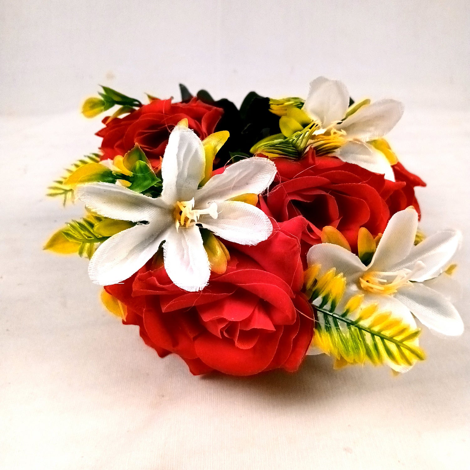 Artificial Flowers Rose Bunches for Vase Pot | Faux Flowers Stem - for Home Decor, Living Room, Office & Festivals Decoration (Vase Not Included) - 16 Inch - Apkamart