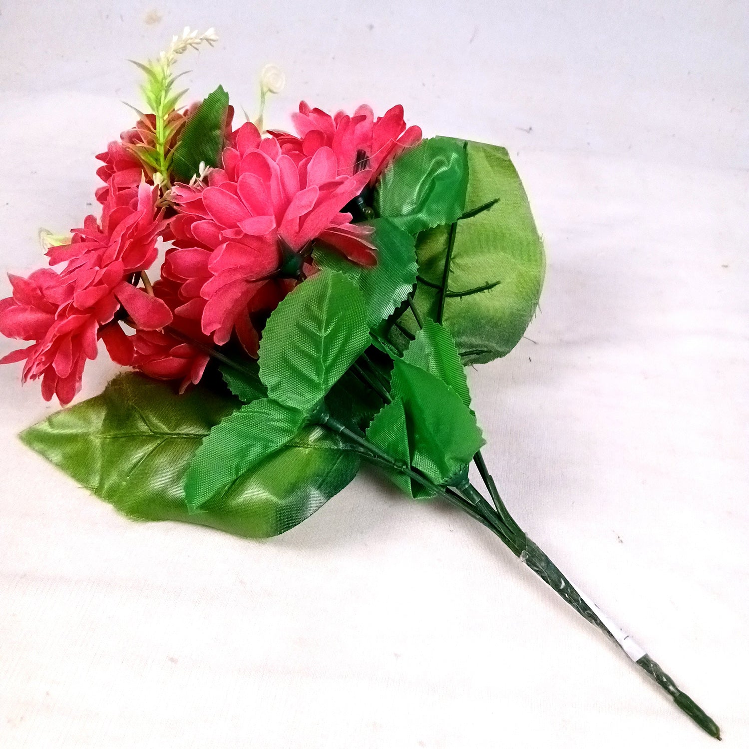 Artificial Flowers Dahlia Bunches for Vase Pot | Faux Flowers Stick - for Home Decor, Living Room, Wedding & Party Decoration (Vase Not Included) - 14 Inch - Apkamart #Colour_Pink