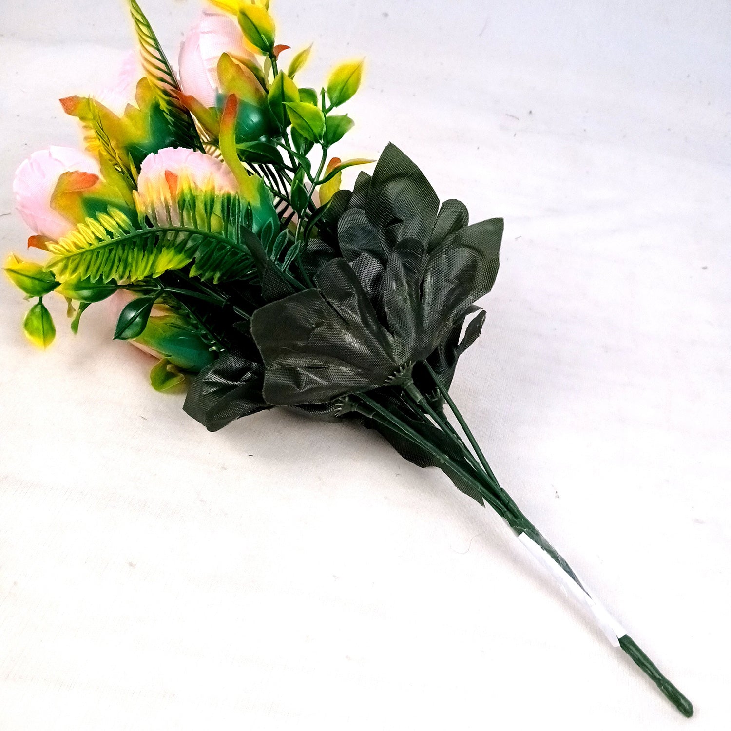 Artificial Flowers Rose Bunches For Pot | Faux Flower Sticks - for Home Decor, Living Room, Office & Festivals Decoration (Vase Not Included) - 14 Inch - Apkamart #Colour_Pink