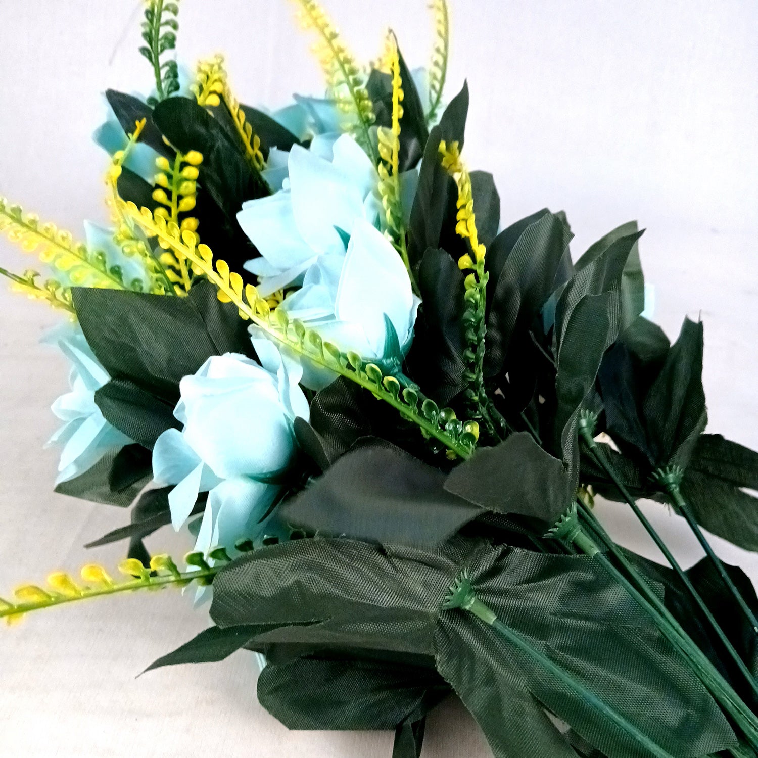 Artificial Flower Rose Bouquets | Faux Flowers Bunch - for Table Vase, Pot, Home Decor, Living Room, Side Table Centerpiece - 26 Inch - Apkamart #Colour_Multicolor