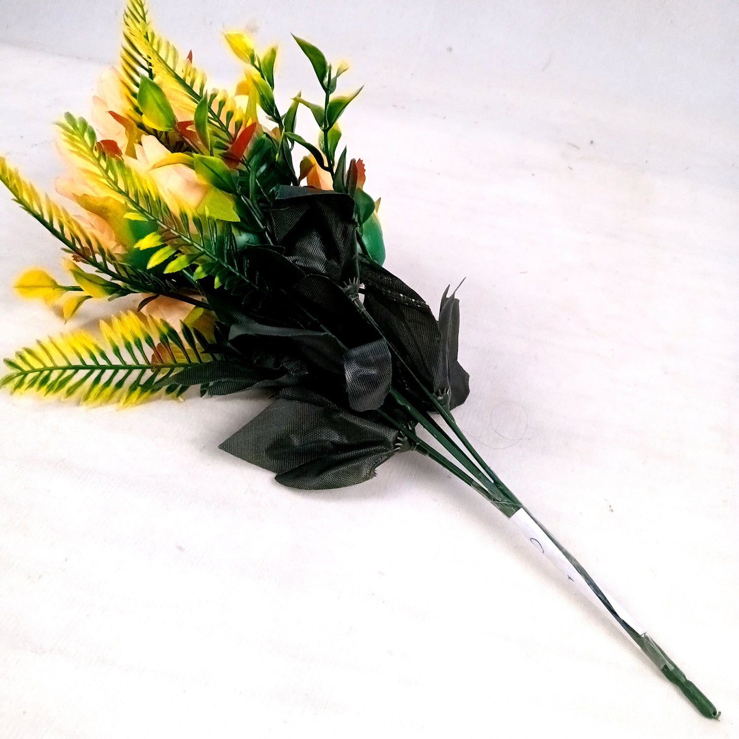 Artificial Flowers Rose Bouquet | Faux Flowers Bunch / Sticks - for Home Decor, Living Room, Office & Festivals Decoration (Vase Not Included) - 15 Inch - Apkamart #Colour_Orange