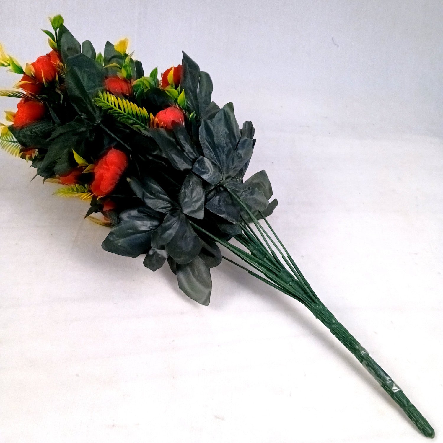 Artificial Flower Bouquets | Fake Flowers Bunch - For Vase, Home, Bedroom, Balcony, Office Corner, Living Room - 26 Inch - Apkamart #Colour_Red